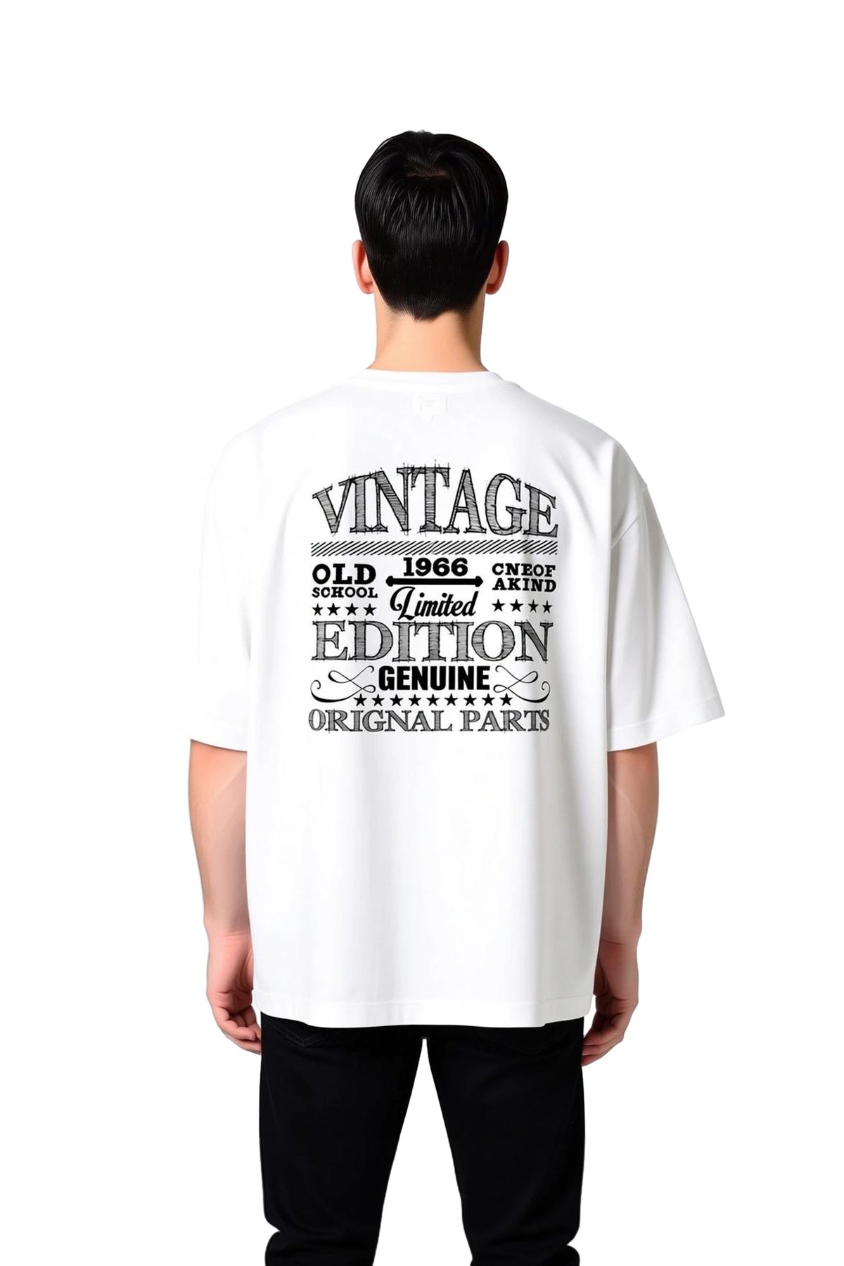 Erkek Oversize Tişört %100 Pamuk Vintage Limited Edition Baskılı Retro Nostalji Günlük Rahat Modern