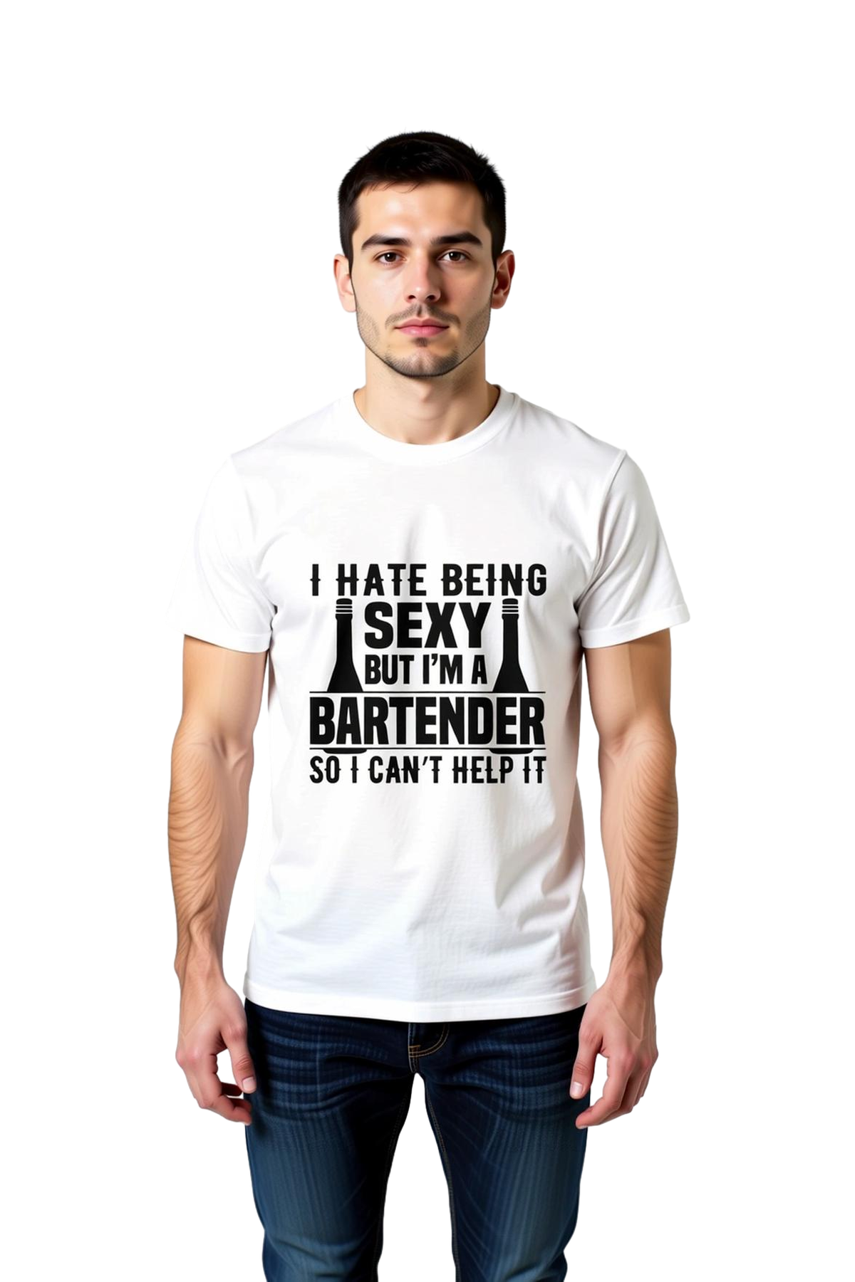 Erkek Mizah Baskılı Barista Tişört %100 Pamuk Crew Neck Kısa Kol Rahat Kesim Günlük Konforlu Modern