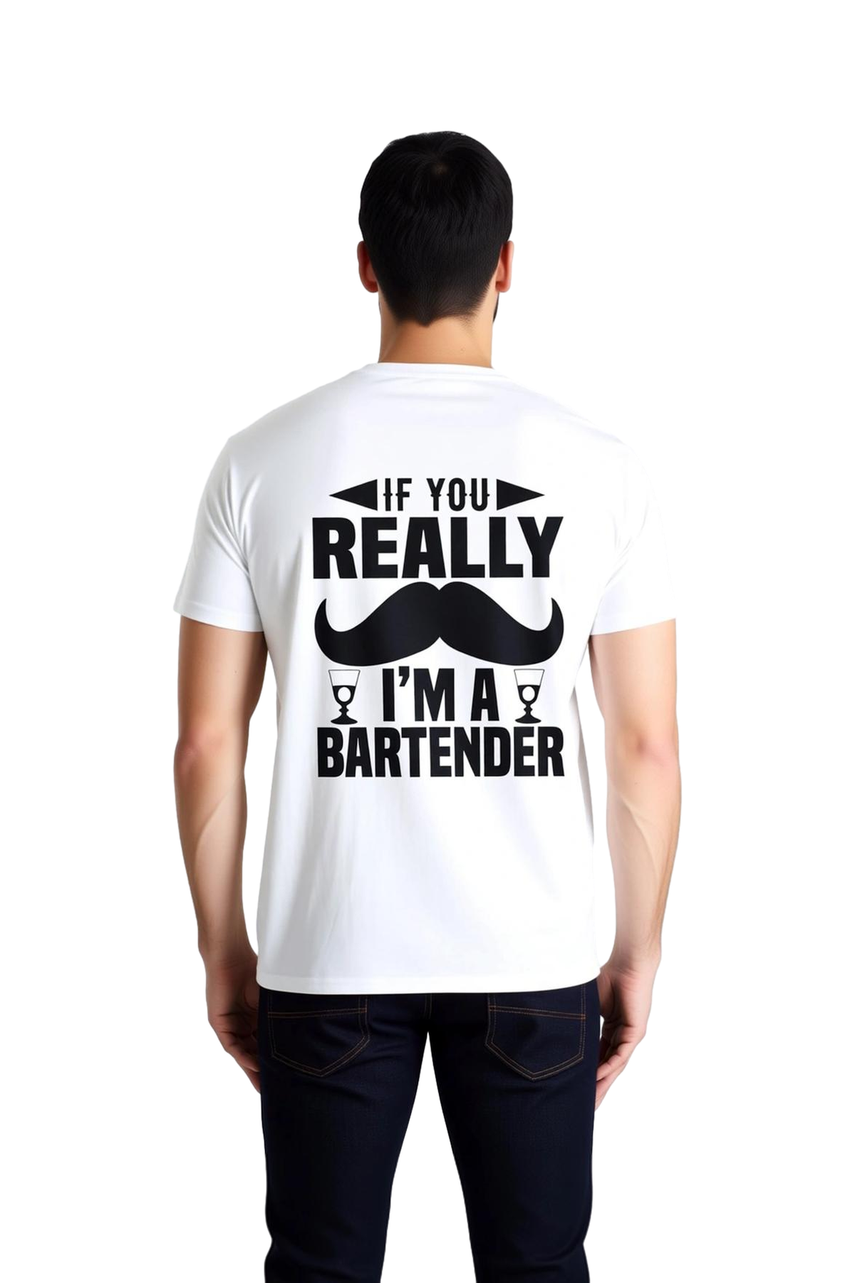 Bar Tender Tutum Yazısı Baskılı Erkek Tişört