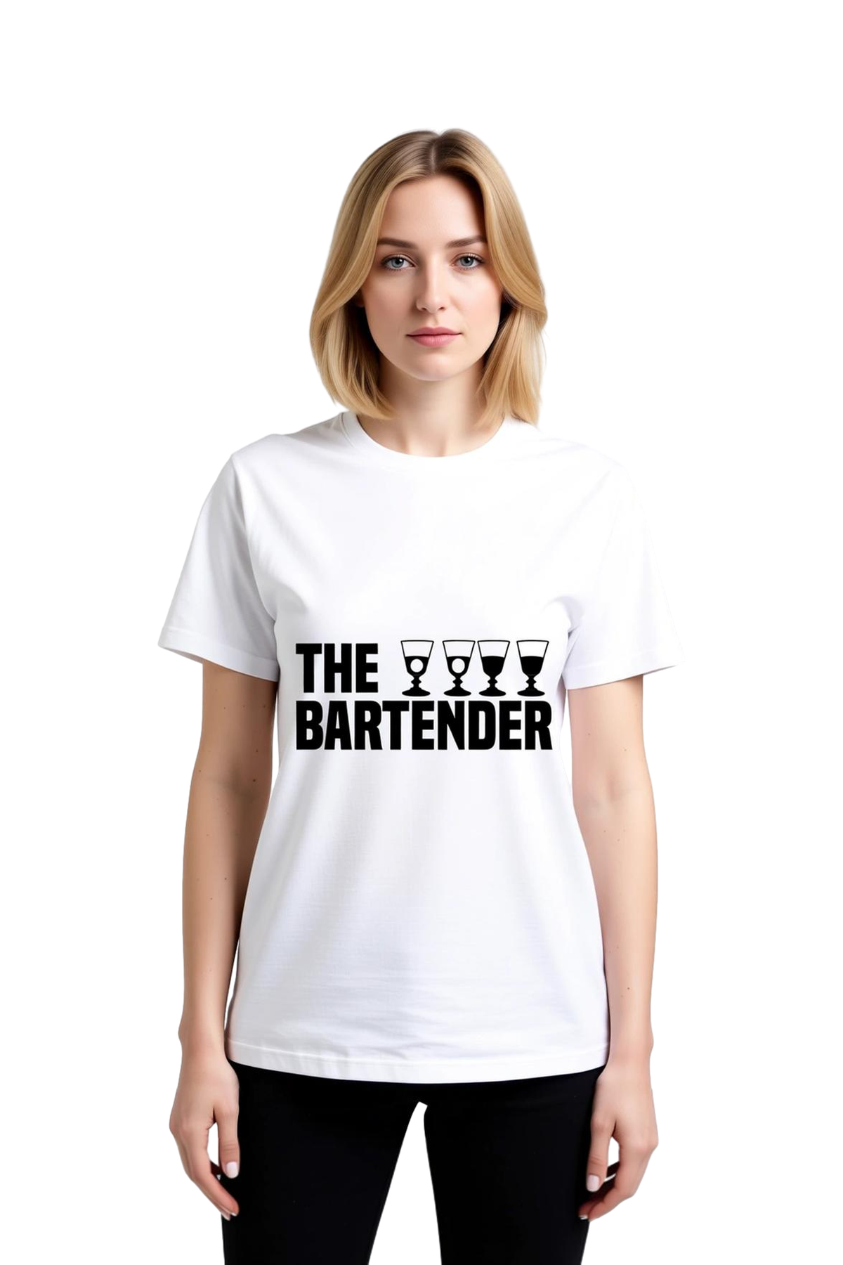 Bardağa Hükmeden Barista Ustası Baskılı Kadın Tişört