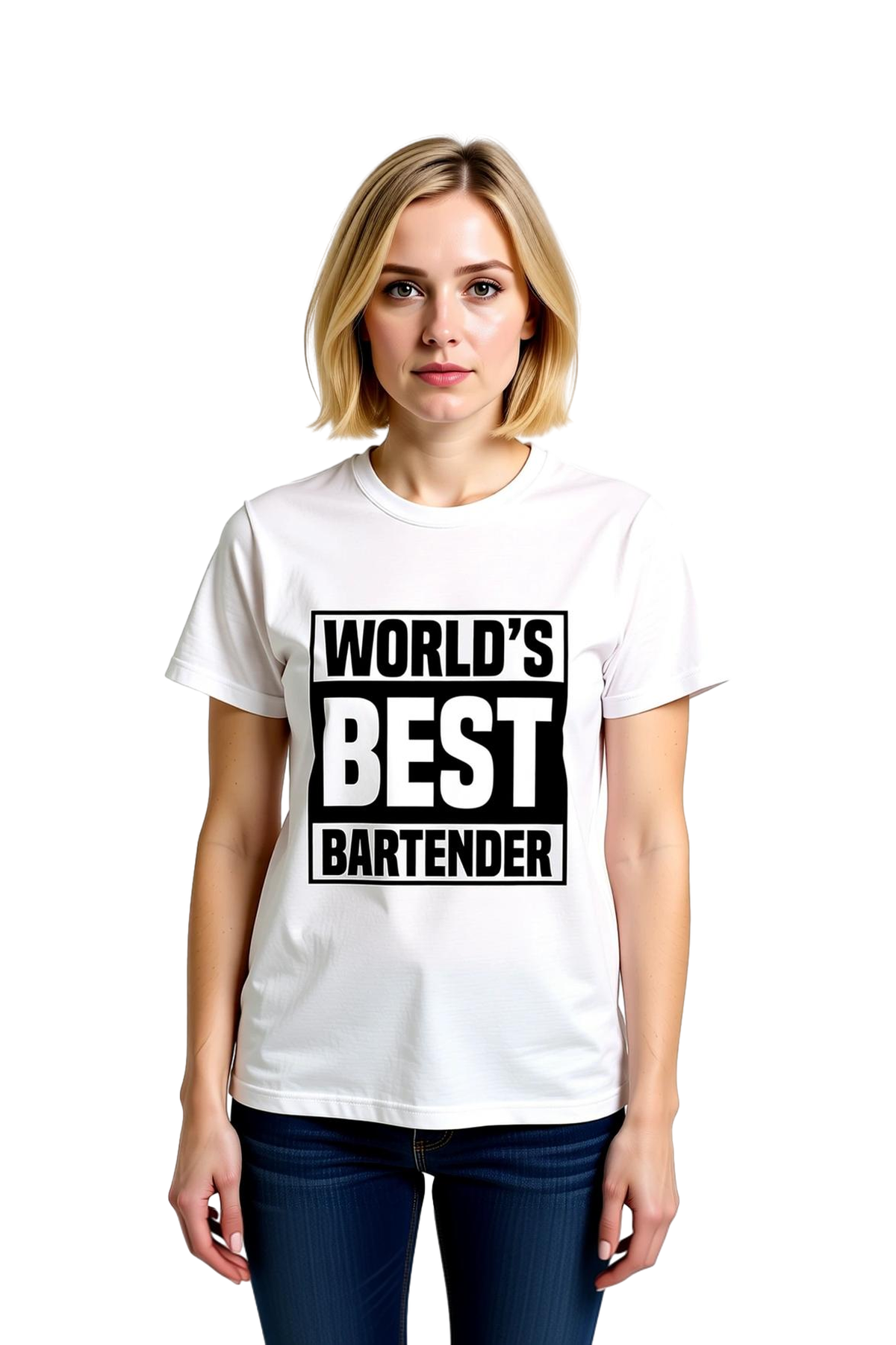 Dünyanın En İyi Bartender Baskılı Kadın Tişört