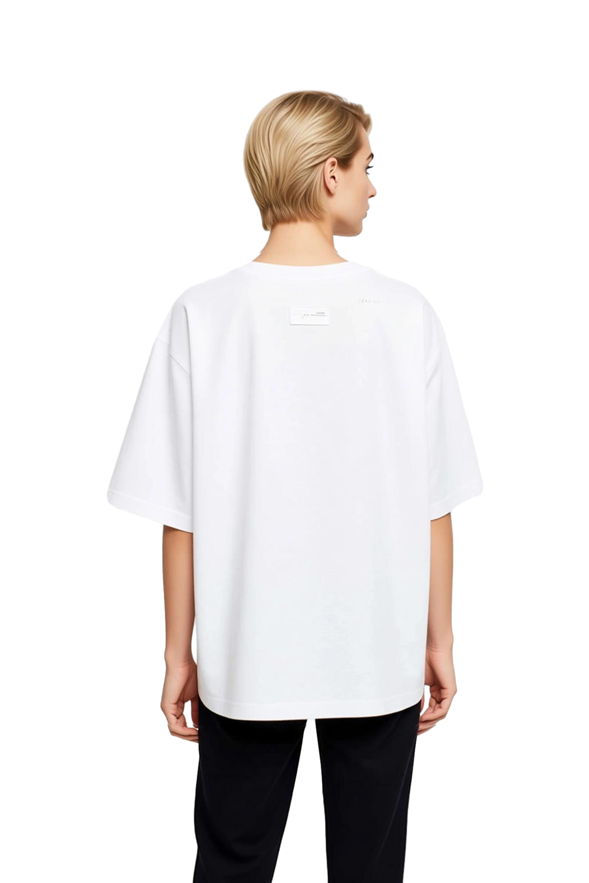 Kadın Oversize Tişört %100 Pamuk Çiçek Desen Baskılı Rahat Kesim Günlük Giyim Konforlu Modern Şık