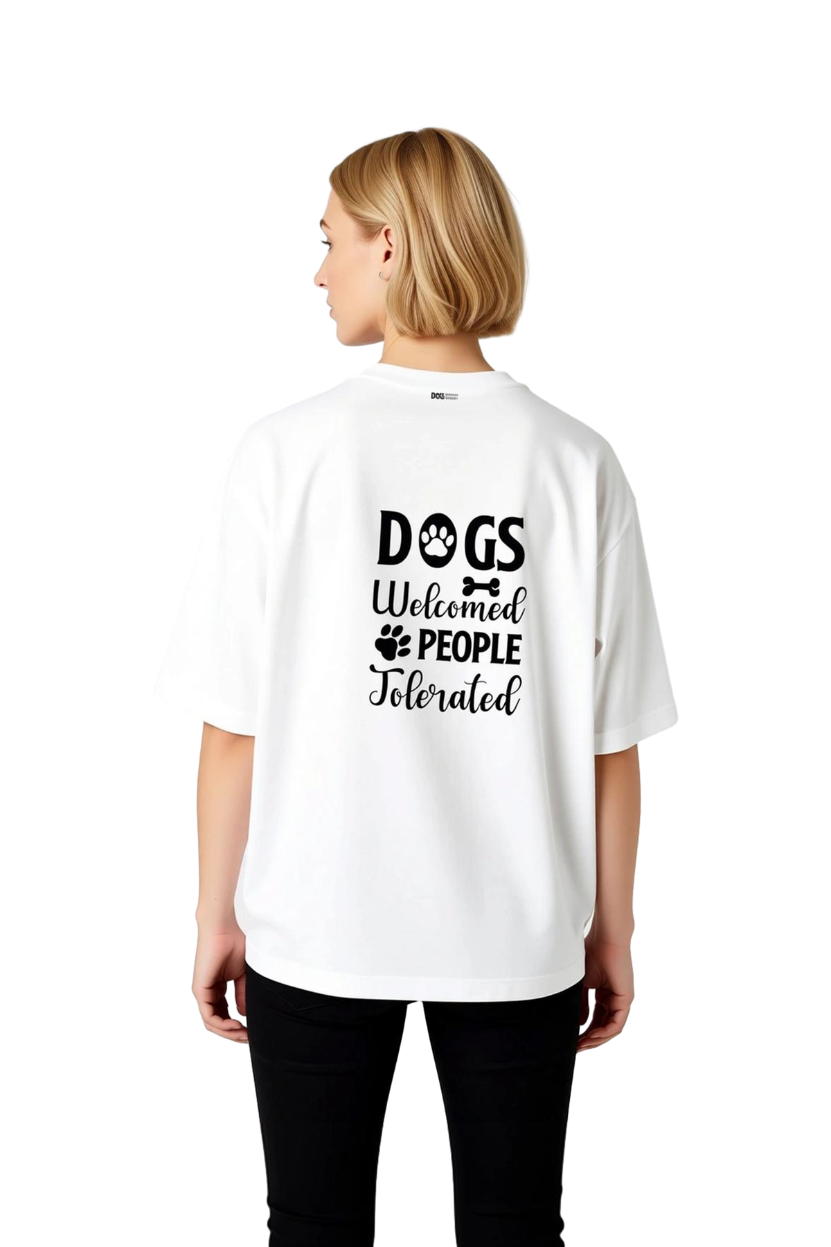 Kadın Oversize Baskılı Tişört Köpek Severlere Mizahi Mesajlı Rahat Kesim Günlük Giyim Modern Şık
