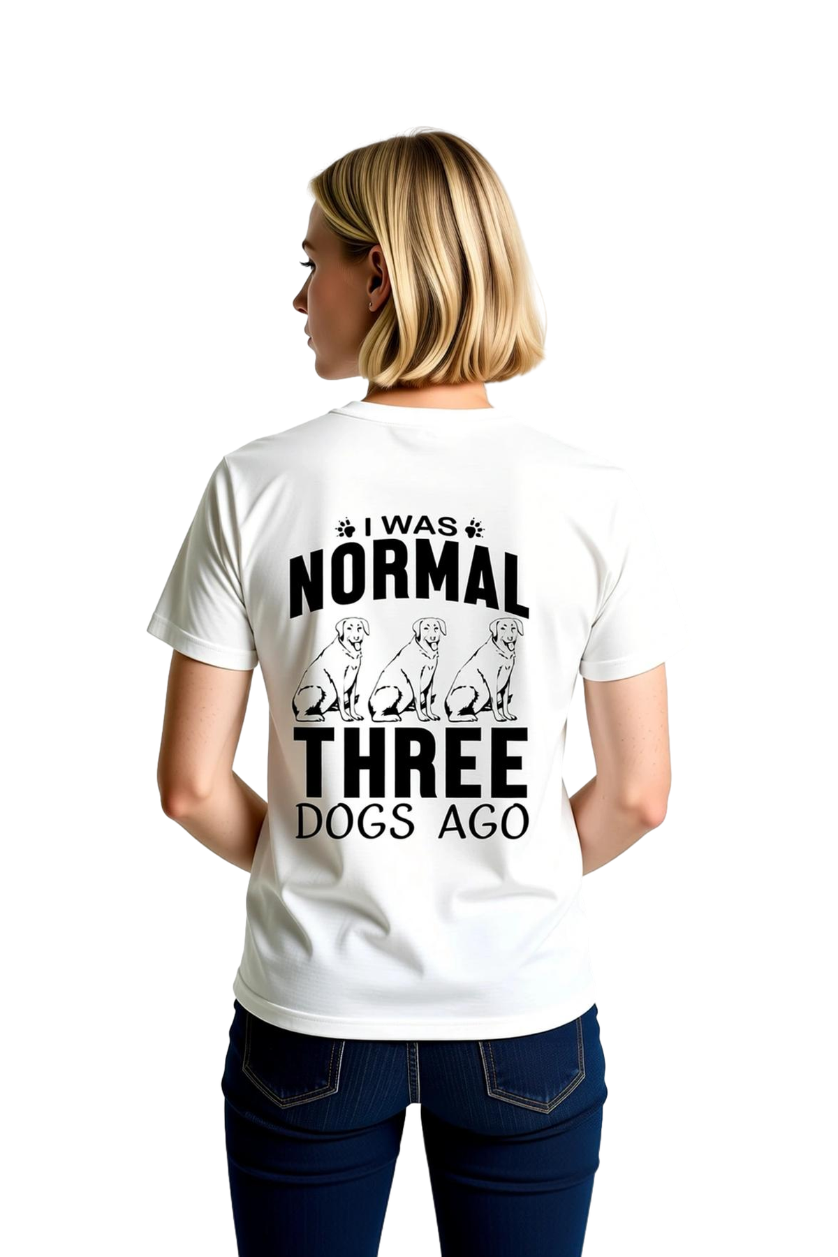 Kadın Mizahi Baskılı Köpek Sevgili Tişört Üç Sonra Normal Değilim Grafik Tee Günlük Rahat Modern