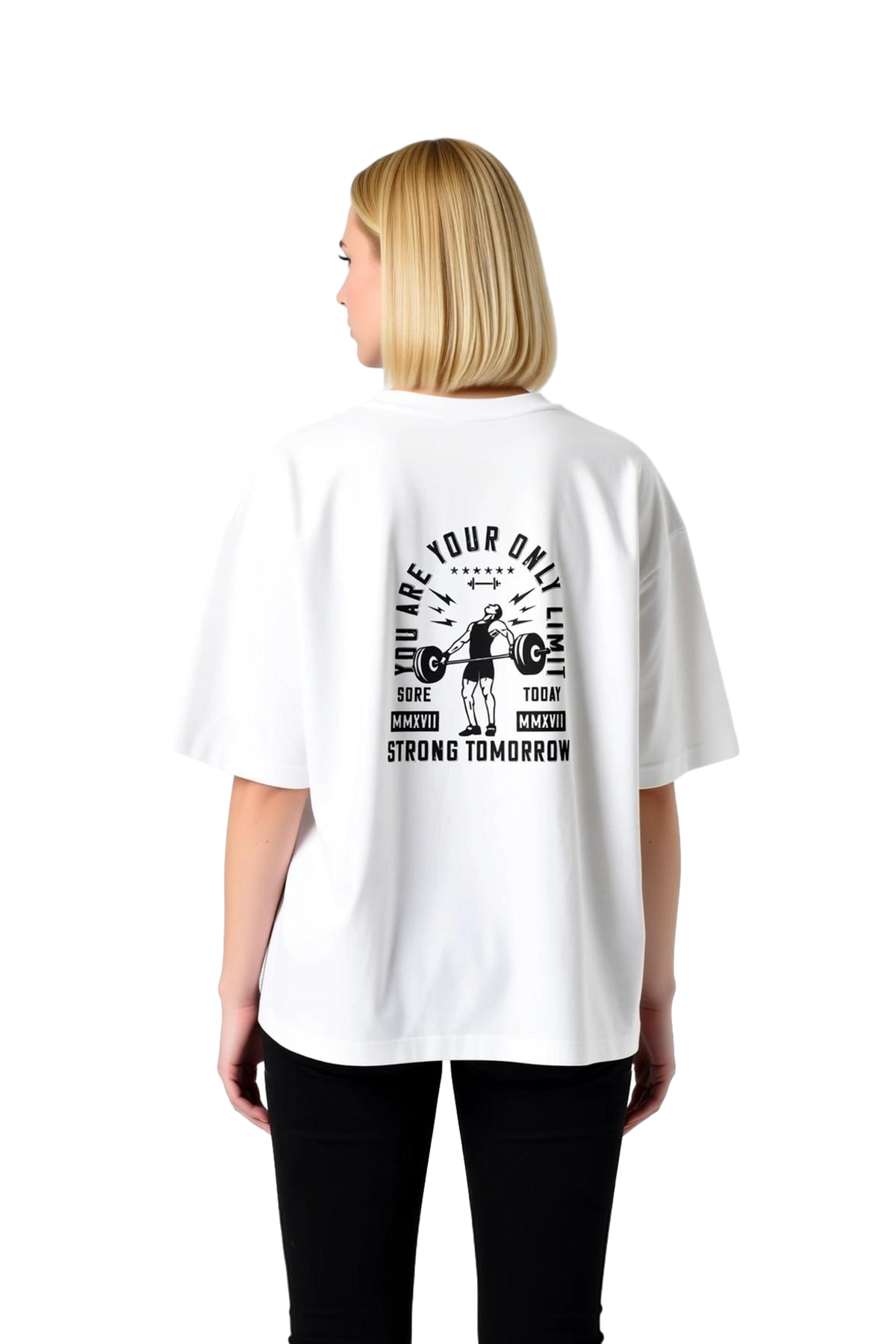 Kadın Oversize Motivasyon Baskılı Tişört Retro Grafik Desen Rahat Kesim Günlük Spor Modern Şık Zarif