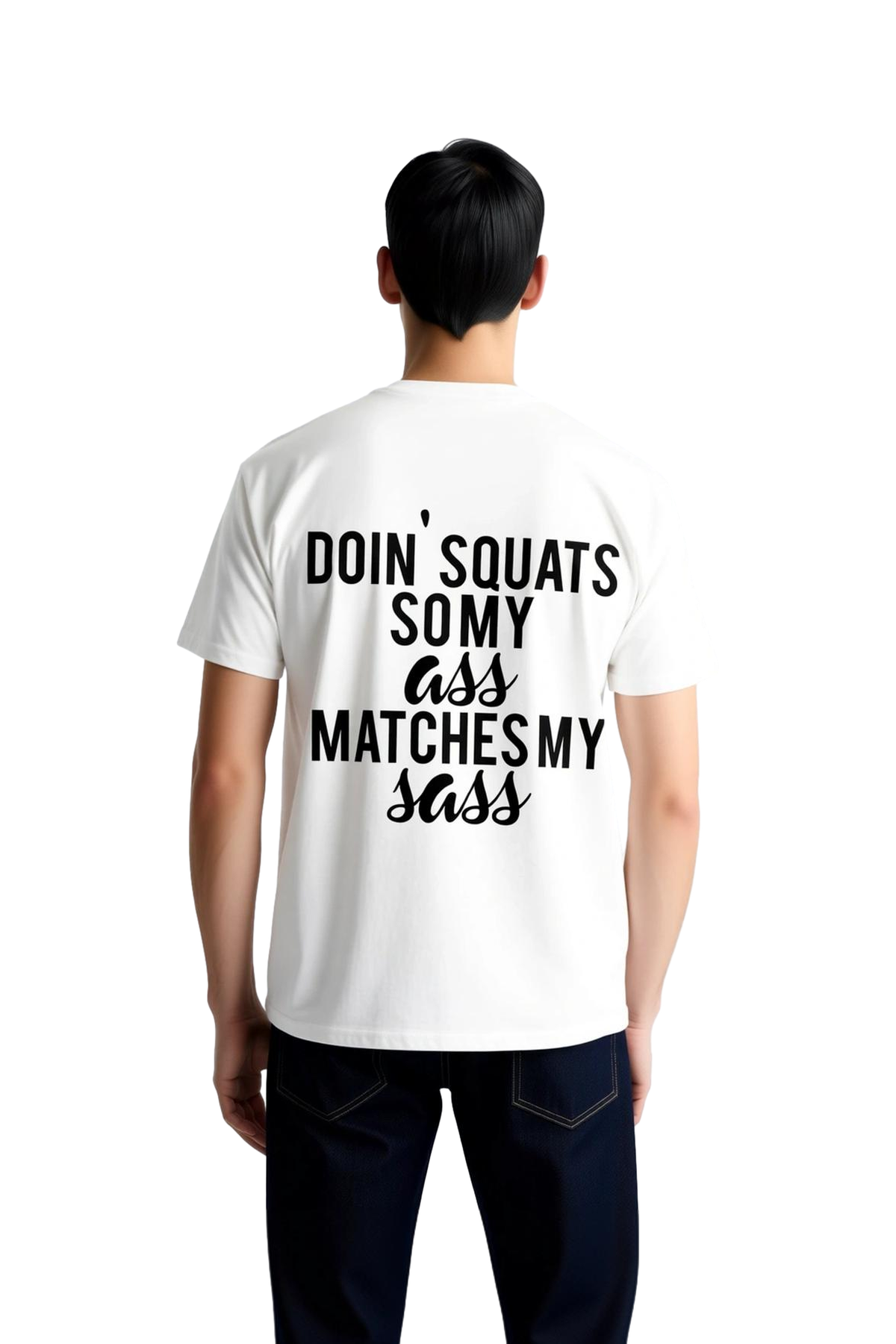 Squat Antrenmanı ve Özgüven Mizahı Baskılı Erkek Tişört