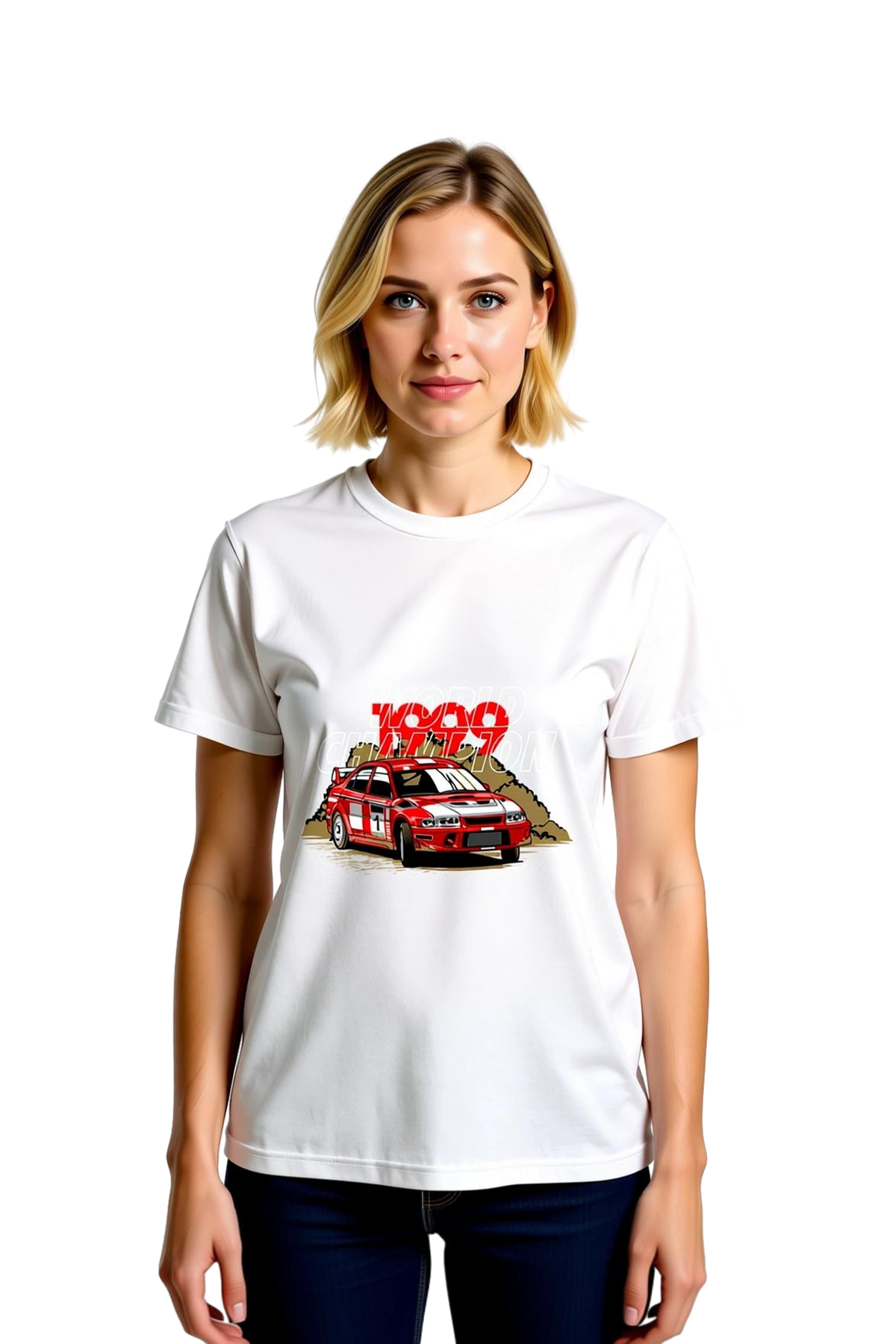 Kadın Ralli Şampiyonu Retro Motorsport Baskılı Kısa Kollu Tişört Günlük Rahat Modern Şık Konforlu
