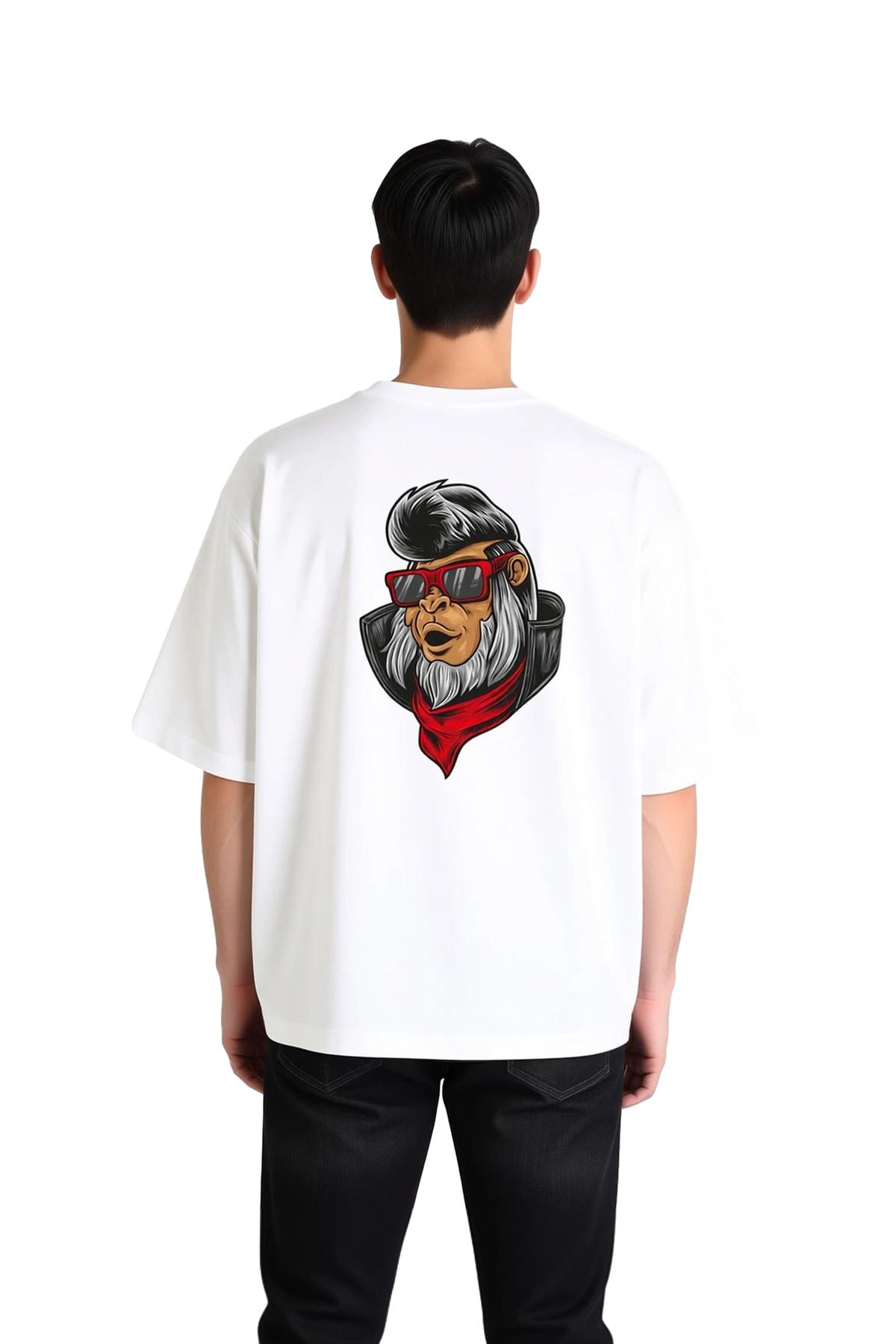 Erkek Oversize Grafik Baskılı Tişört %100 Pamuk Crew Neck Kısa Kol Rahat Kesim Günlük Giyim Modern