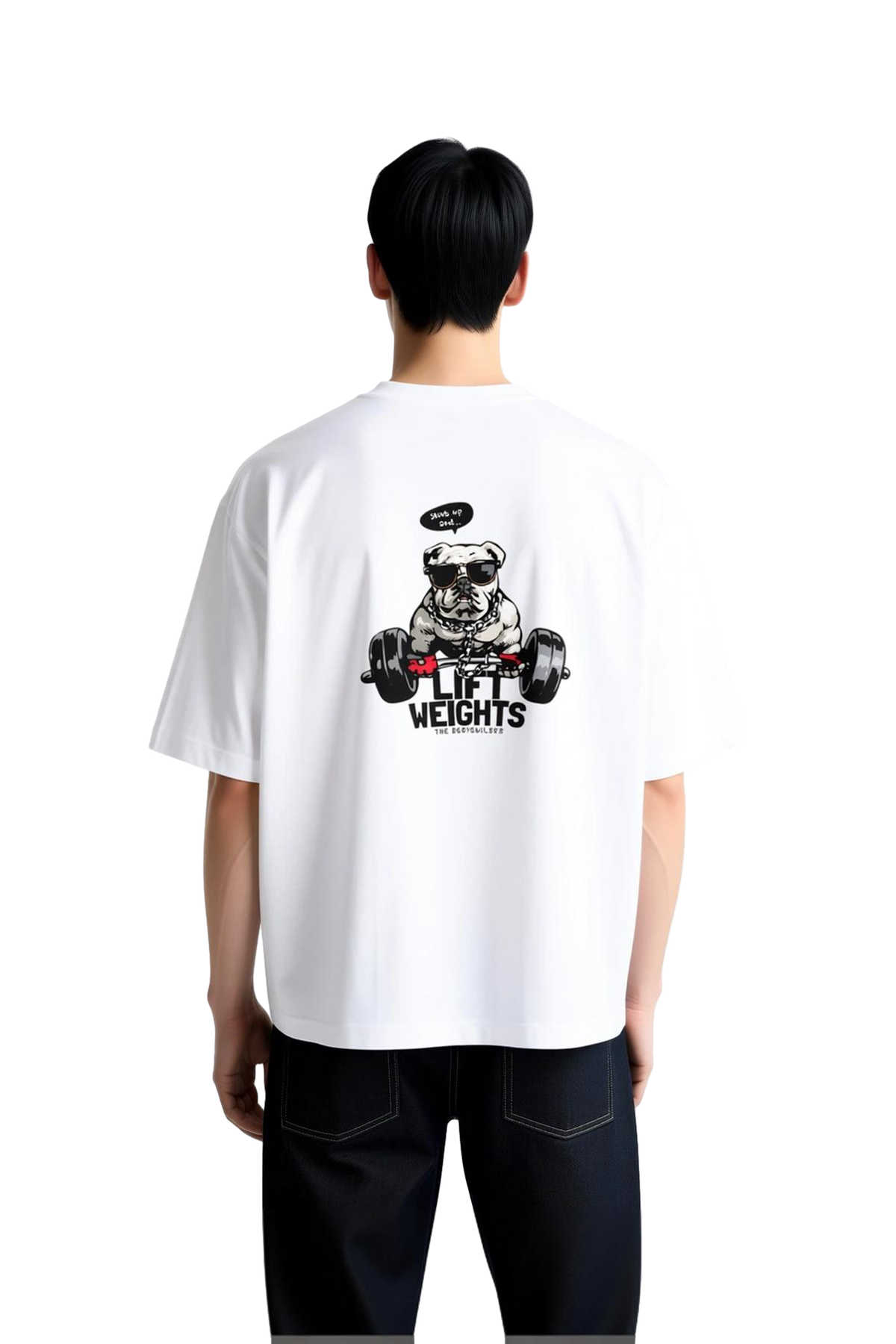Erkek Oversize Spor Baskılı Tişört Halter Kaldırma Motivasyon Grafik Günlük Rahat Kesim Modern Şık