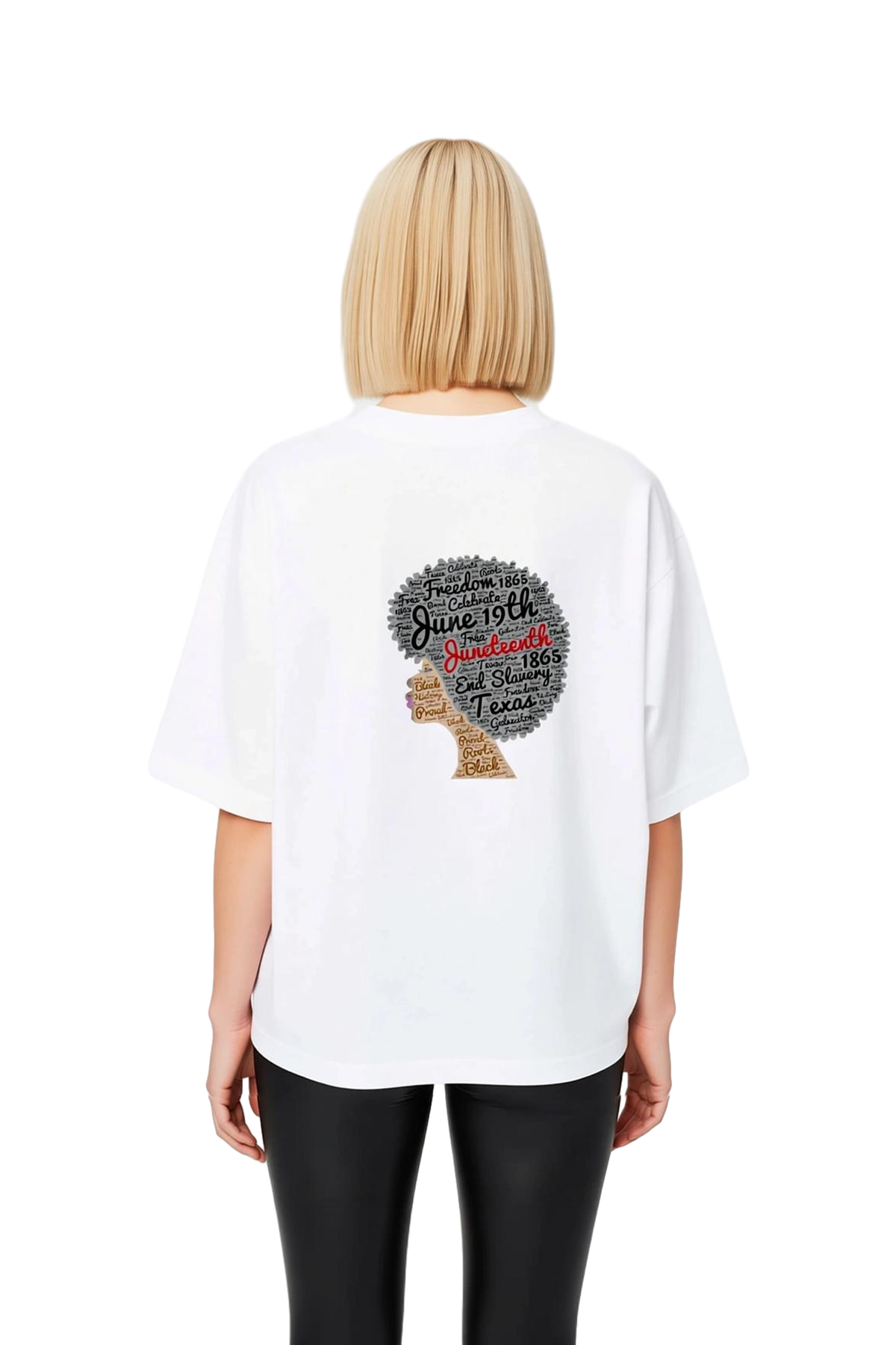 Kadın Oversize Tişört Juneteenth Özgürlük Kutlaması Baskılı Retro Vintage Stil Rahat Kesim Günlük