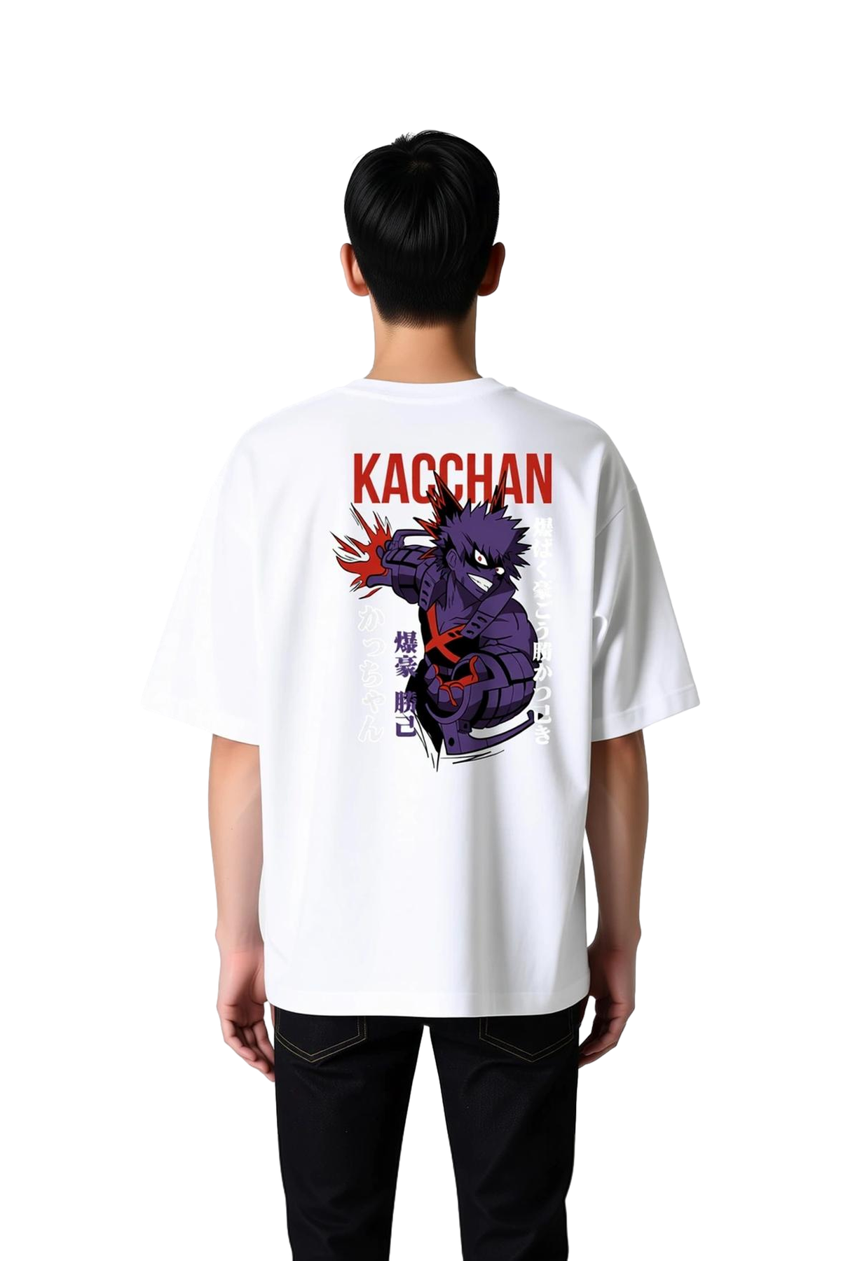 Erkek Oversize Anime Karakter Baskılı Tişört %100 Pamuk Rahat Kesim Kısa Kol Crew Yaka Günlük Modern