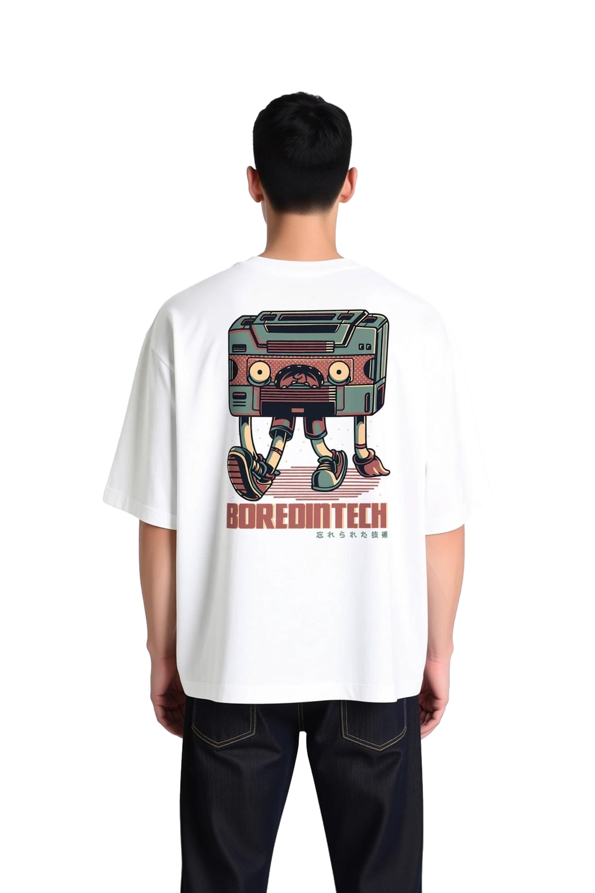 Erkek Oversize Retro Baskılı Tişört Vintage Kaset Tasarım Rahat Günlük Stil Konforlu Kesim Modern