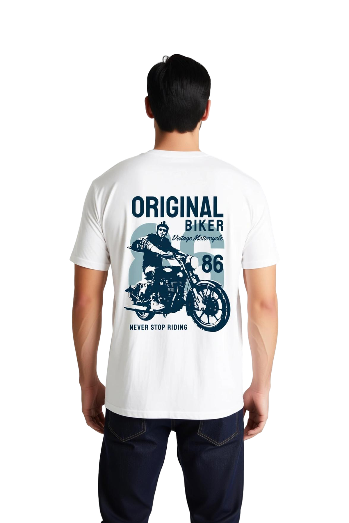 Erkek Vintage Motosiklet Baskılı Tişört %100 Pamuk Rahat Kesim Grafik Desen Günlük Giyim Modern