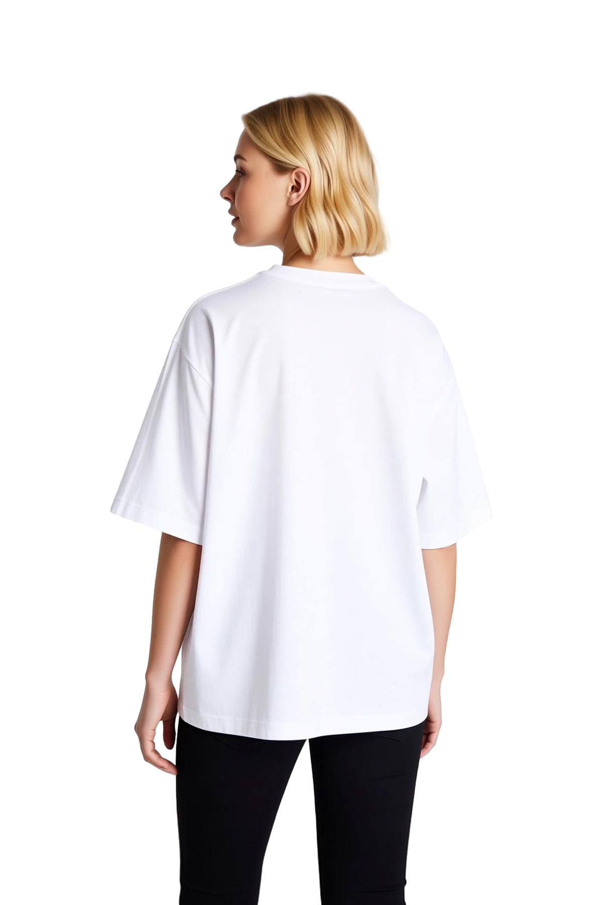 Klasik Araç Kırmızı Hız Çizgileri Baskılı Kadın Oversize Tişört