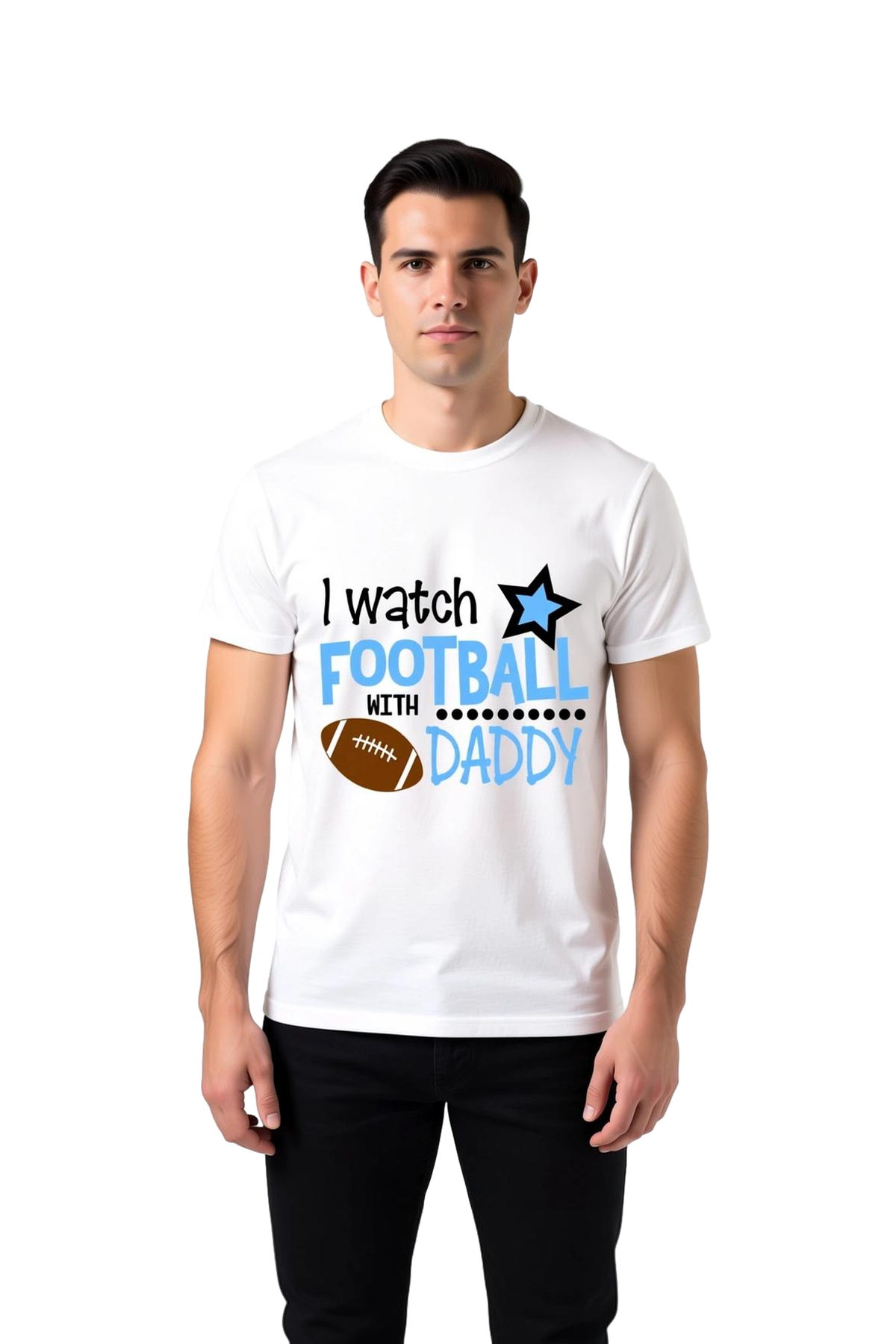 Futbol Babamla İzlerim Yazılı Baskılı Erkek Tişört