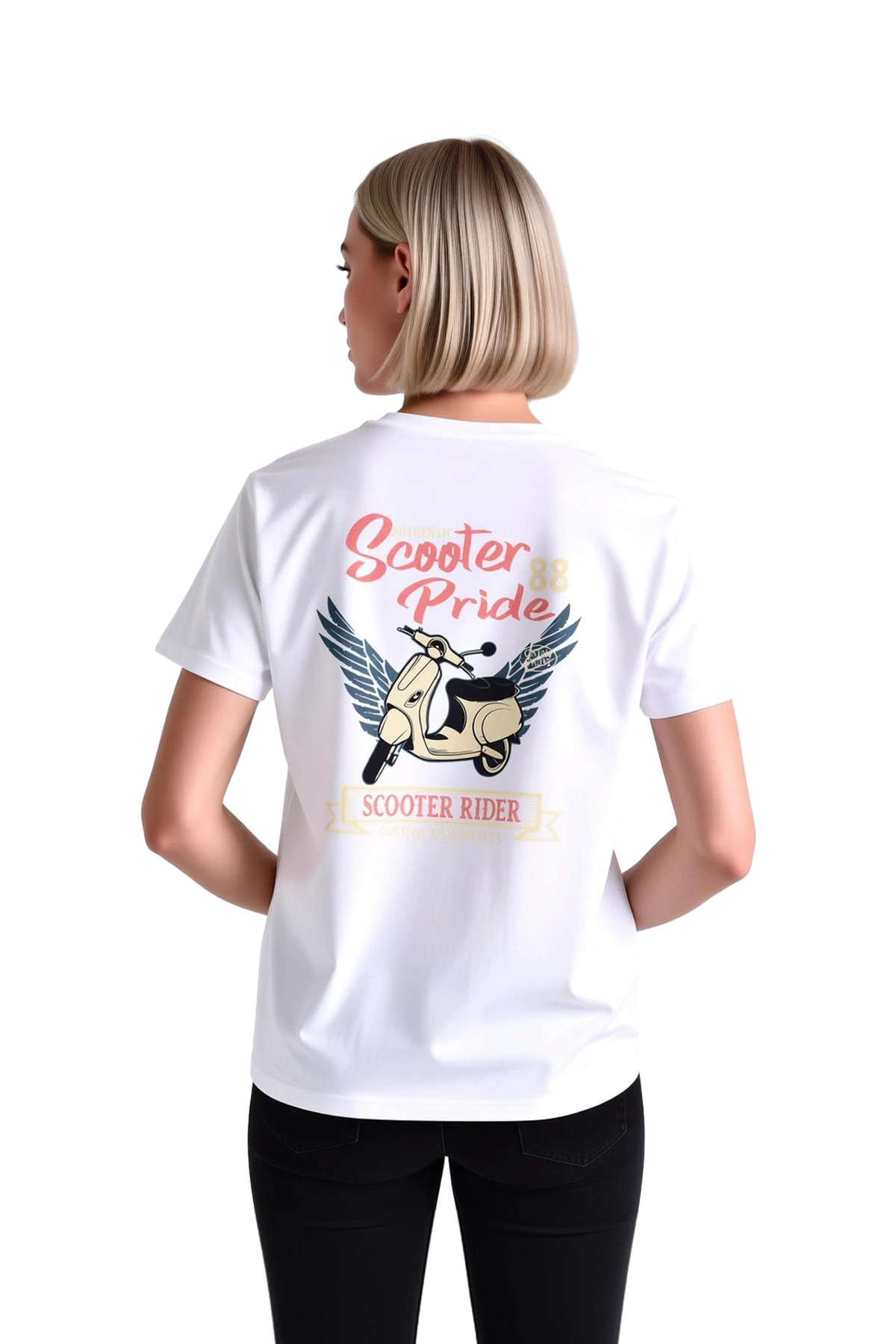 Orijinal Scooter Gücü 1988 Baskılı Kadın Tişört