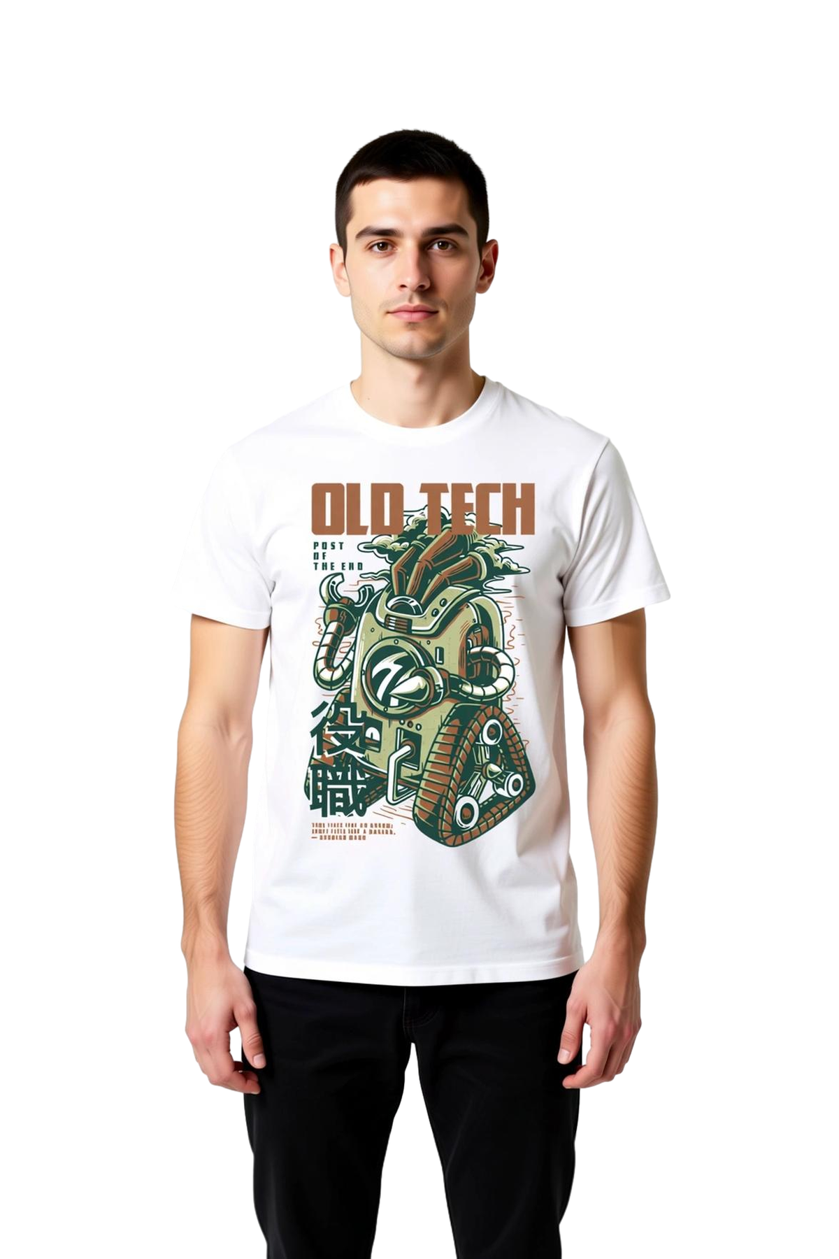 Erkek Retro Teknoloji Baskılı Tişört Nostalji Temalı Dijital Baskı Rahat Kesim Günlük Giyim Modern