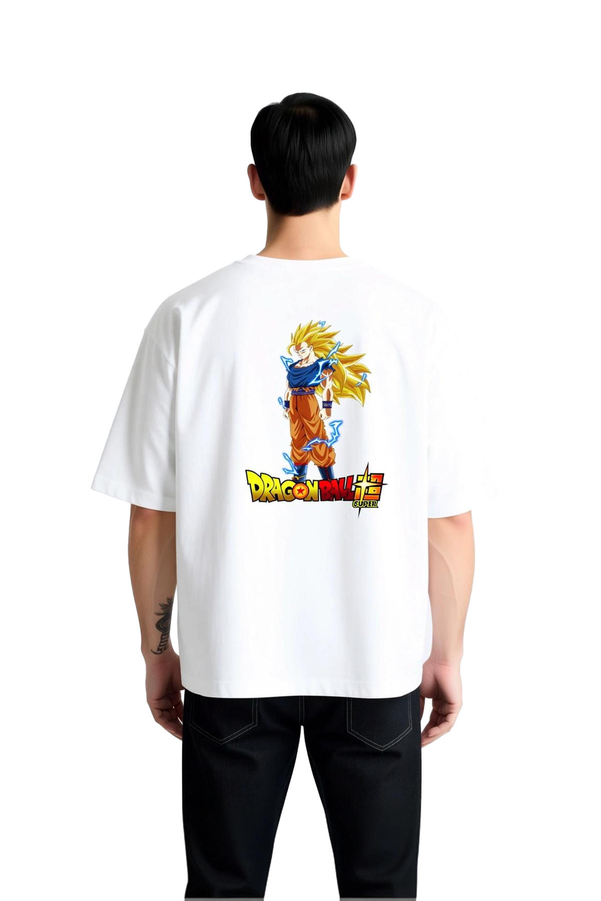 Erkek Oversize Tişört Anime Karakteri Baskılı Grafik Desenli Rahat Kesim Günlük Giyim Modern Şık