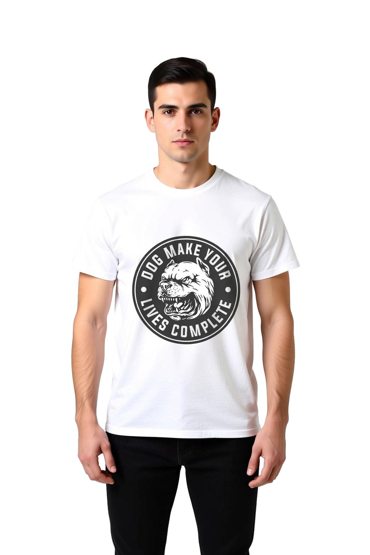 Köpek Sevgisi Motivasyon Yazılı Baskılı Erkek Tişört