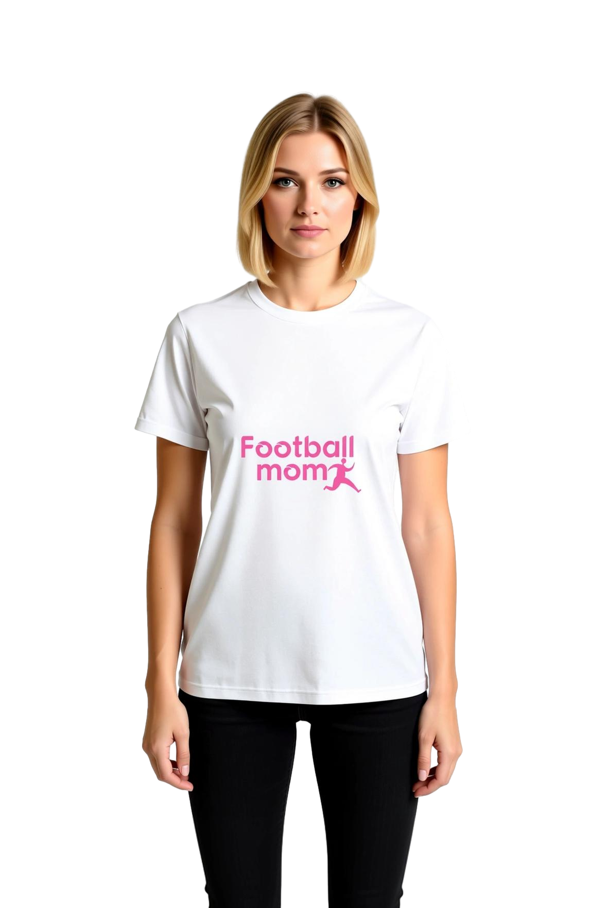 Kadın Futbol Aşkı Baskılı Grafik Tişört Kısa Kol Yuvarlak Yaka Rahat Kesim Günlük Spor Stil Modern