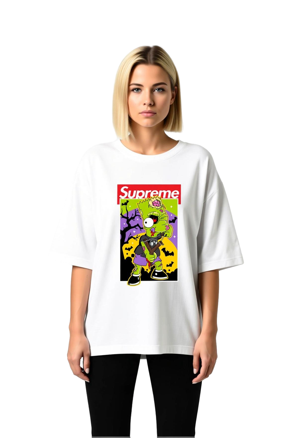 Casual Şık Grafik Baskı Baskılı Kadın Oversize Tişört