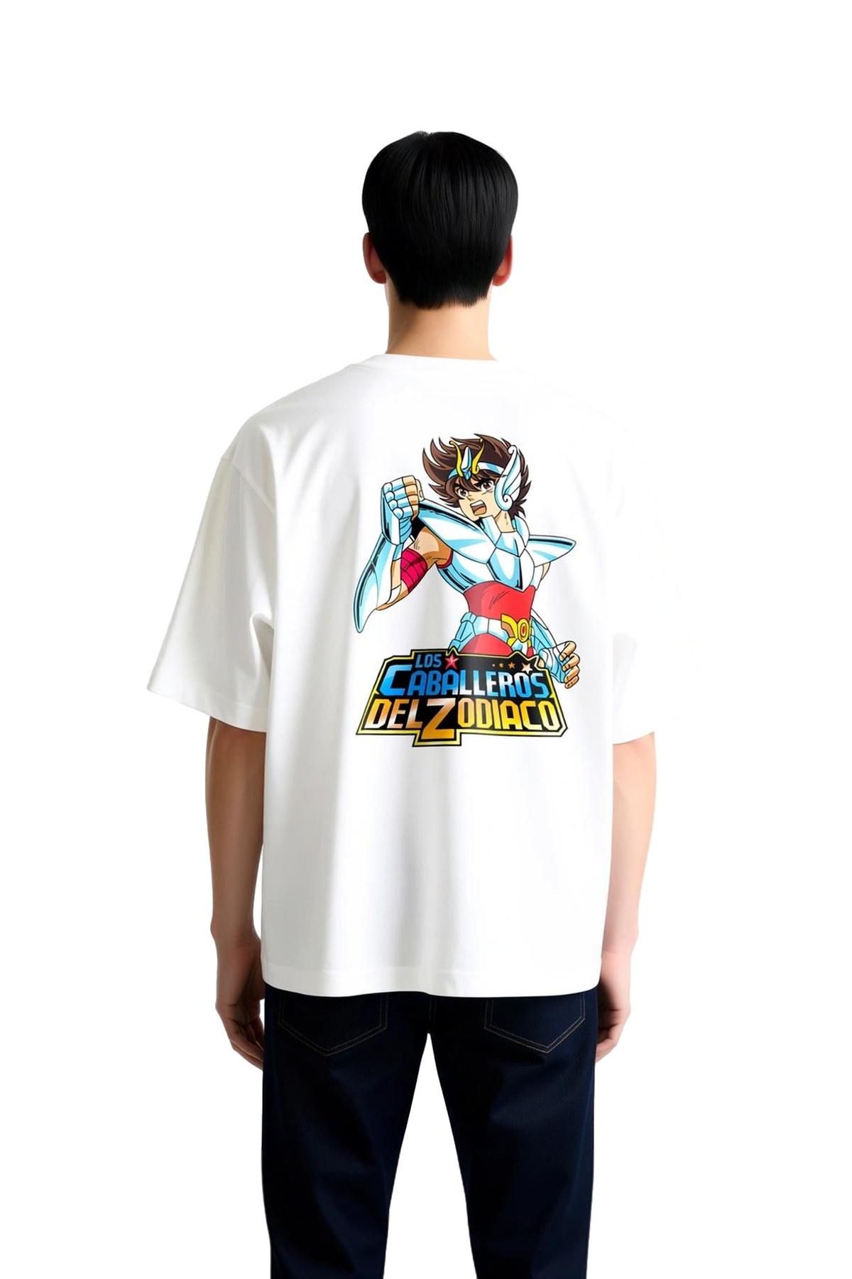 Zodiyak Kavalyeleri Anime Tasarımı Baskılı Erkek Oversize Tişört