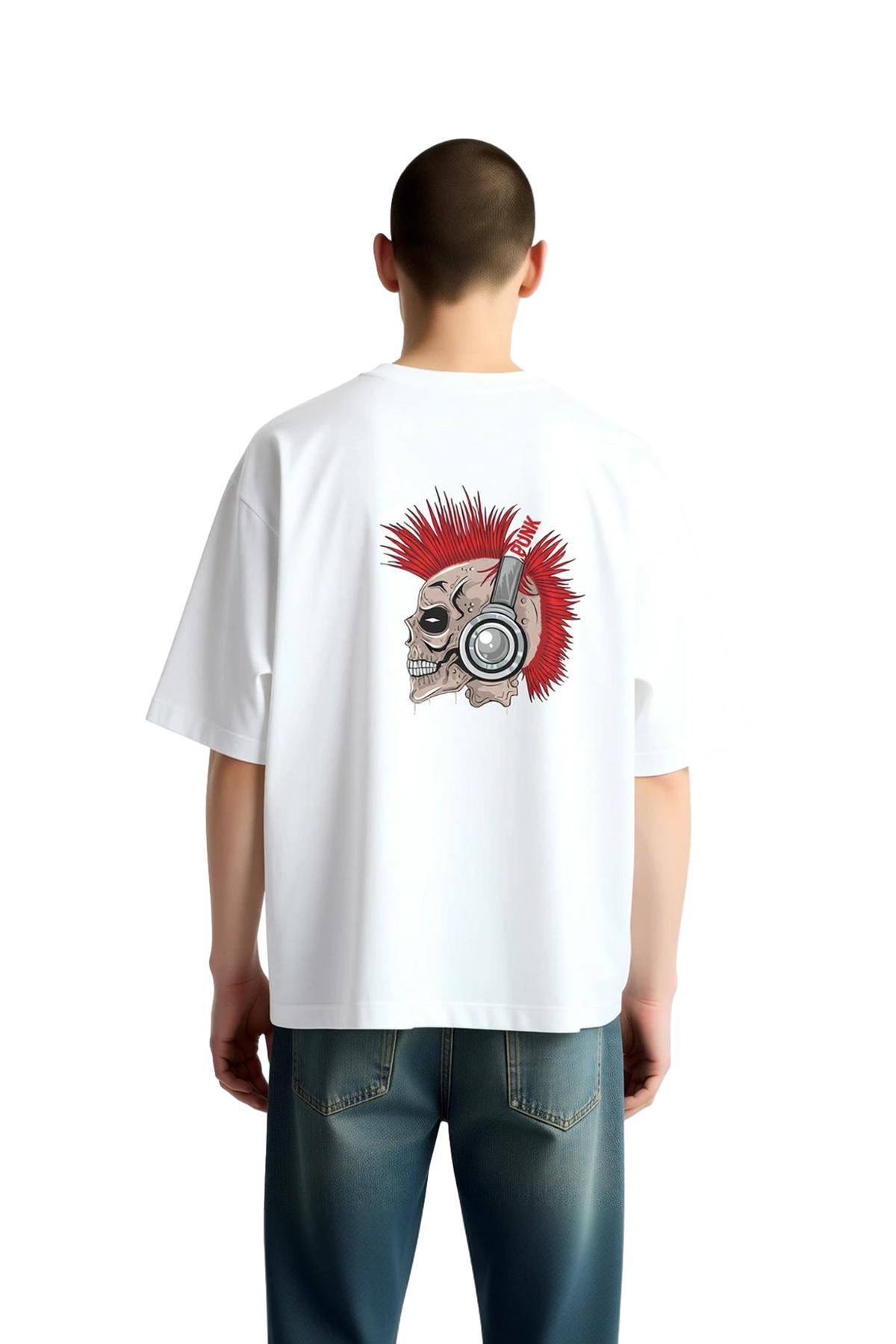 Punk Müzik Ruhuna Saygı Baskılı Erkek Oversize Tişört