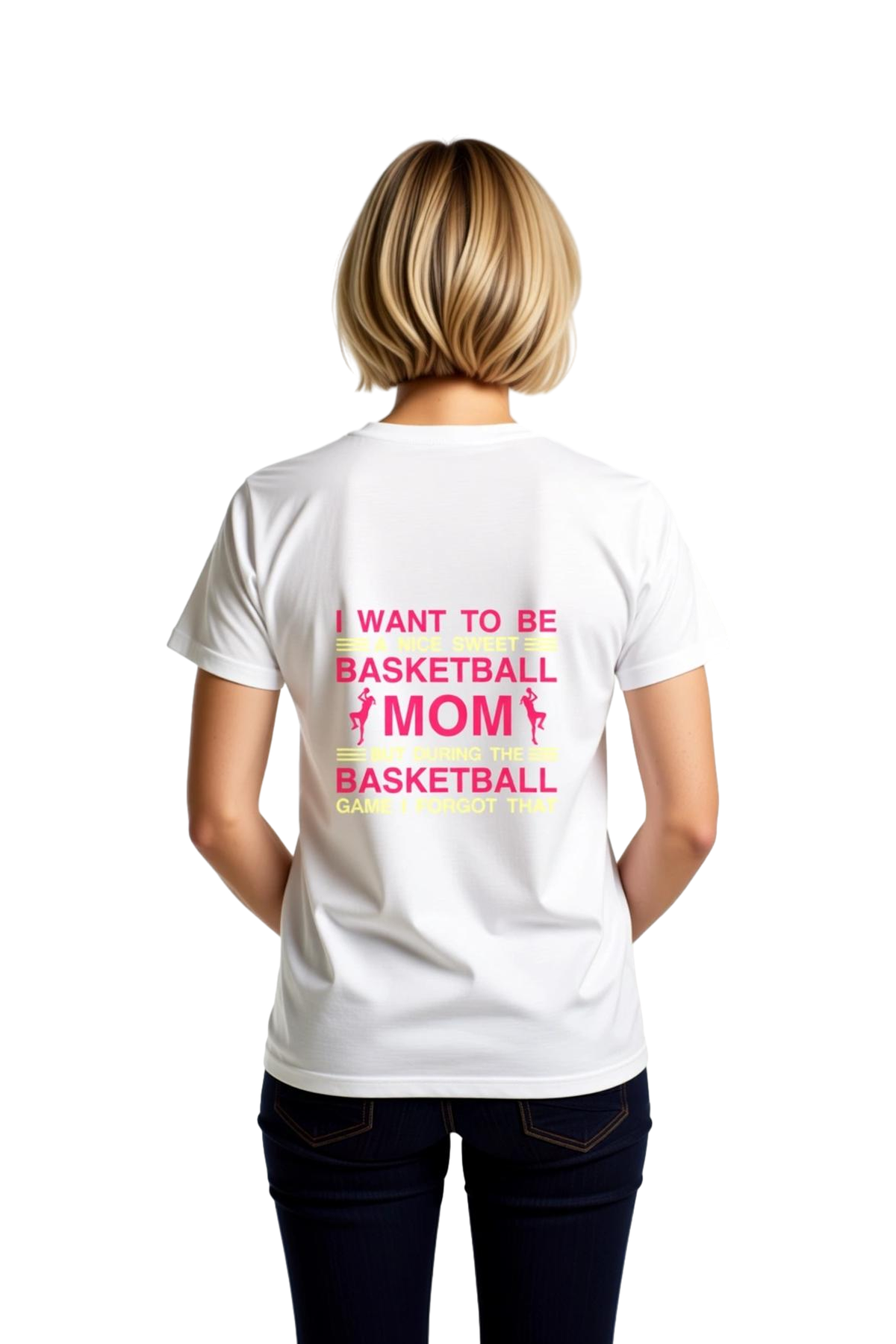 Kadın Basketbol Annesi Mizahi Baskılı Kısa Kollu Tişört Rahat Kesim Günlük Giyim Modern Şık Konforlu