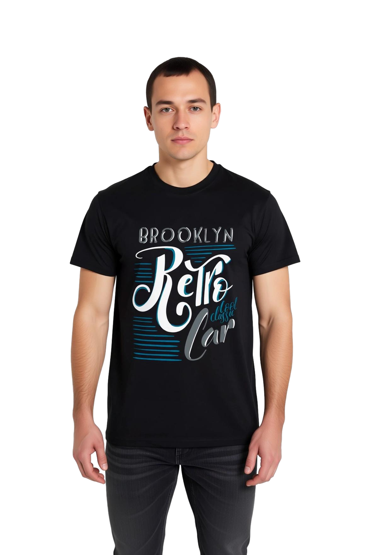 Brooklyn Retro Araba Cool Klasik Baskılı Erkek Tişört