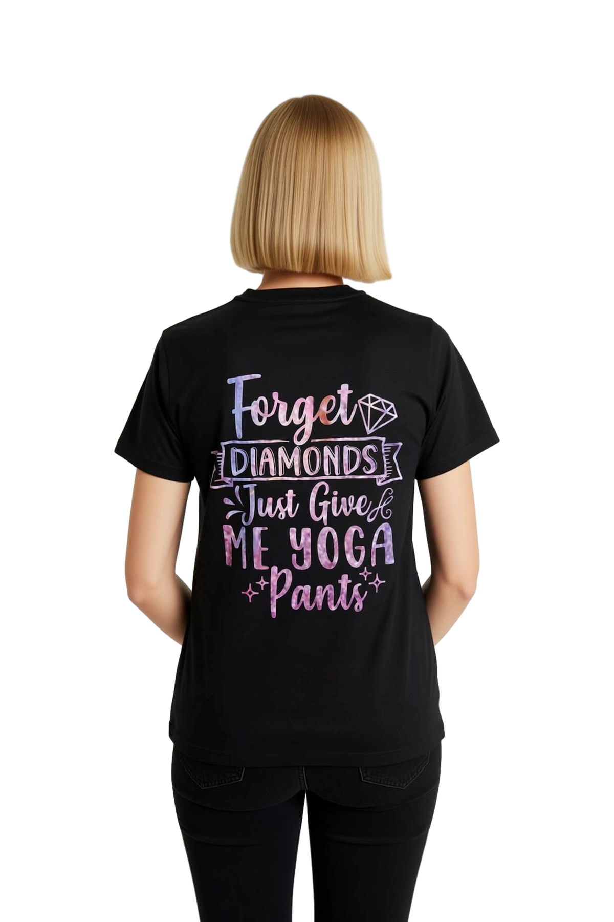 Yoga Severler için Şık Cümle Baskılı Kadın Tişört