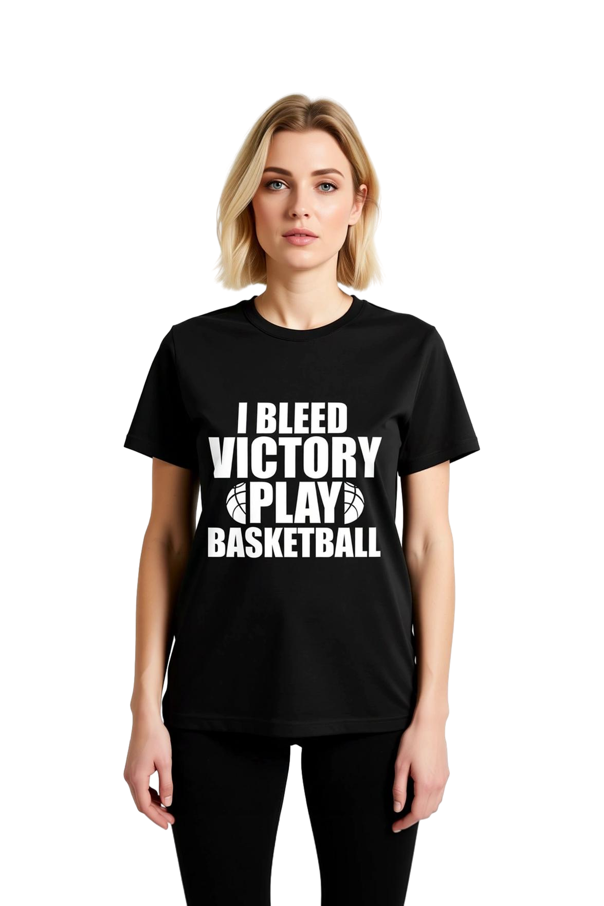 Kadın Basketbol Baskılı Kısa Kollu Tişört %100 Pamuk Rahat Kesim Sporcu Ruhu Grafik Baskı Günlük