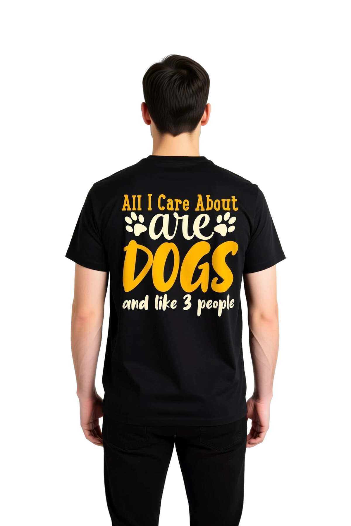 Köpekler ve Üç İnsan Baskılı Erkek Tişört