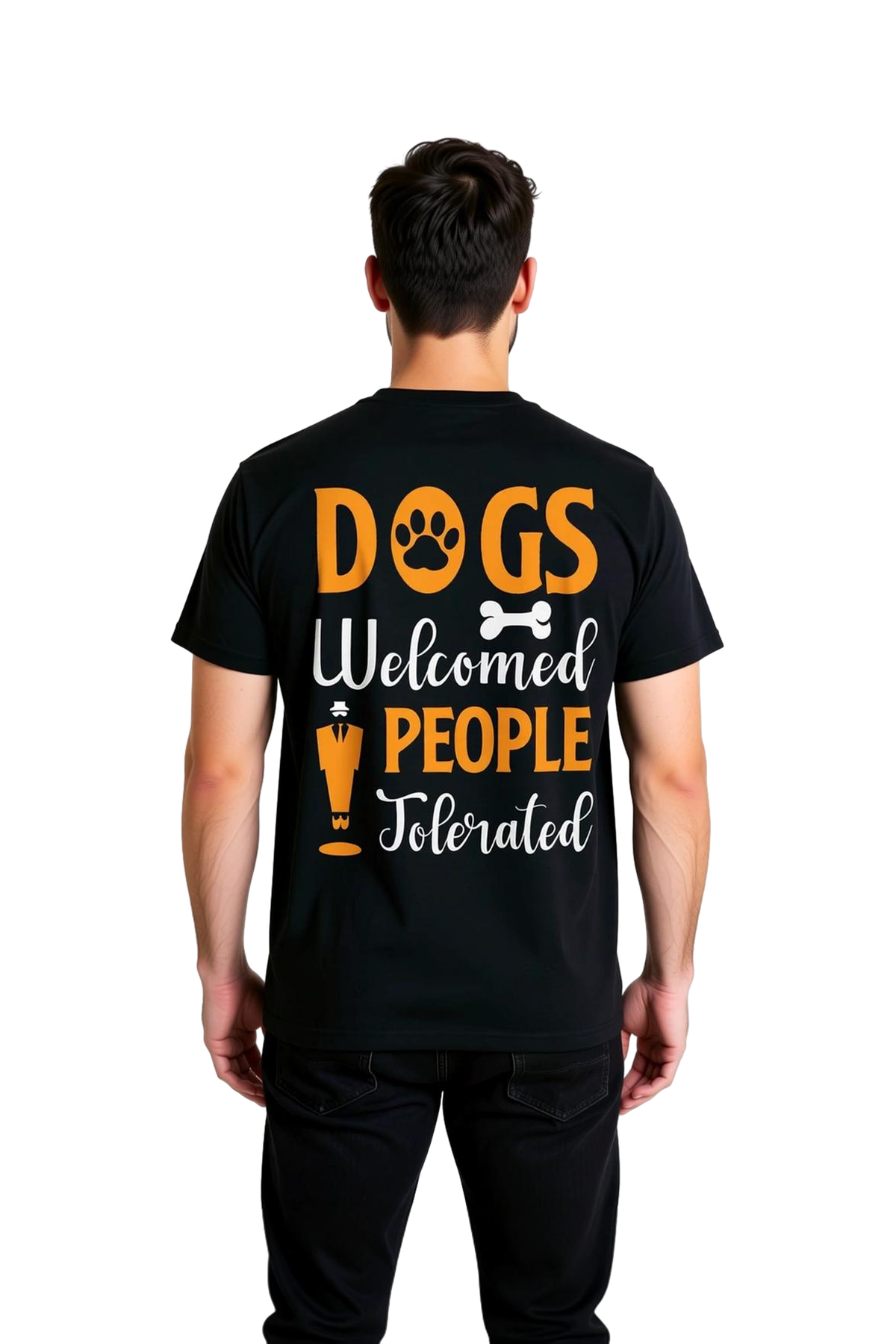 Köpekler Hoşgeldiniz Vintage Stil Baskılı Erkek Tişört