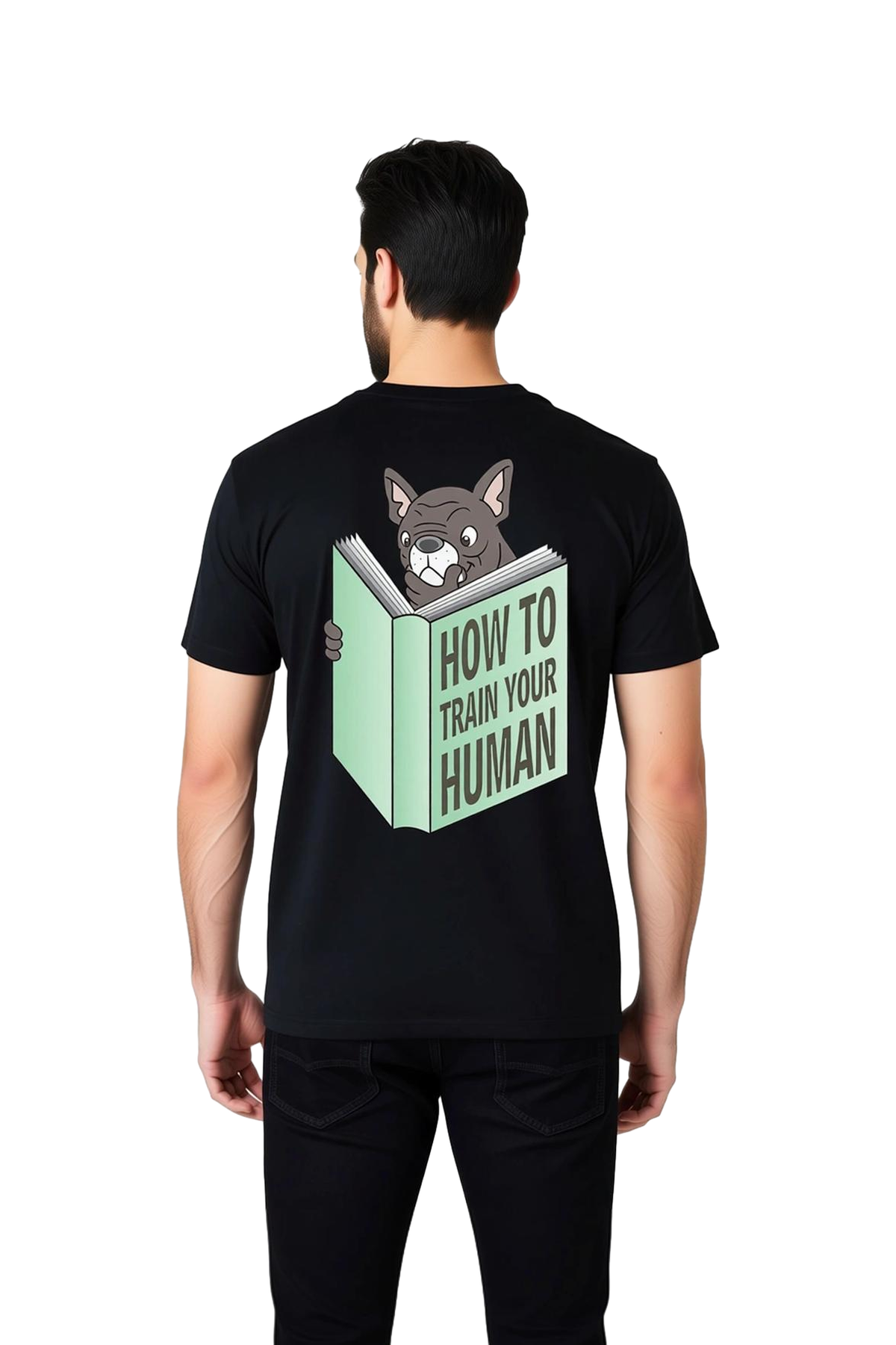 Erkek Grafik Baskılı Mizah Tişört Köpek Kitap Deseni Rahat Kesim Günlük Giyim Modern Şık Konforlu