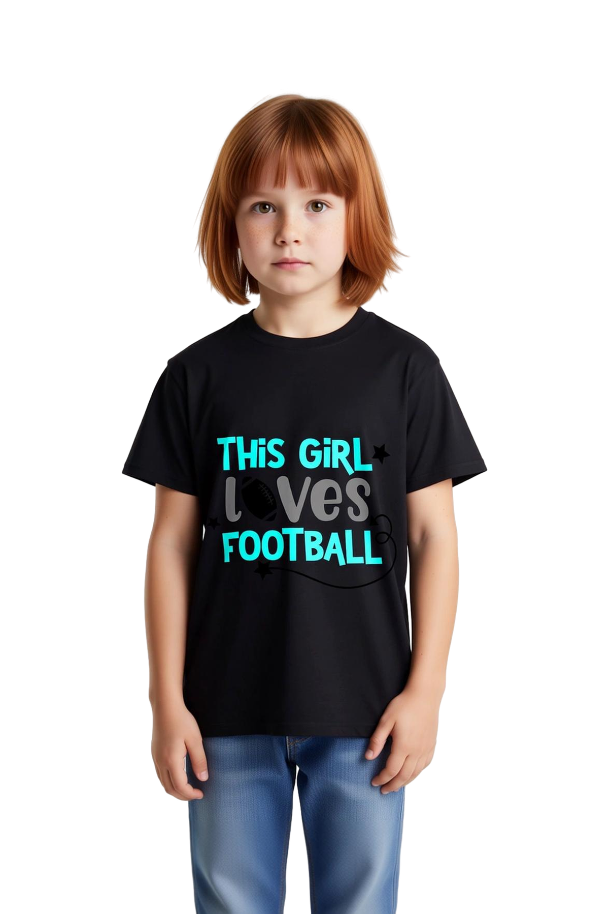 Futbol Aşkı - Kız Gücü Baskılı Çocuk Tişört