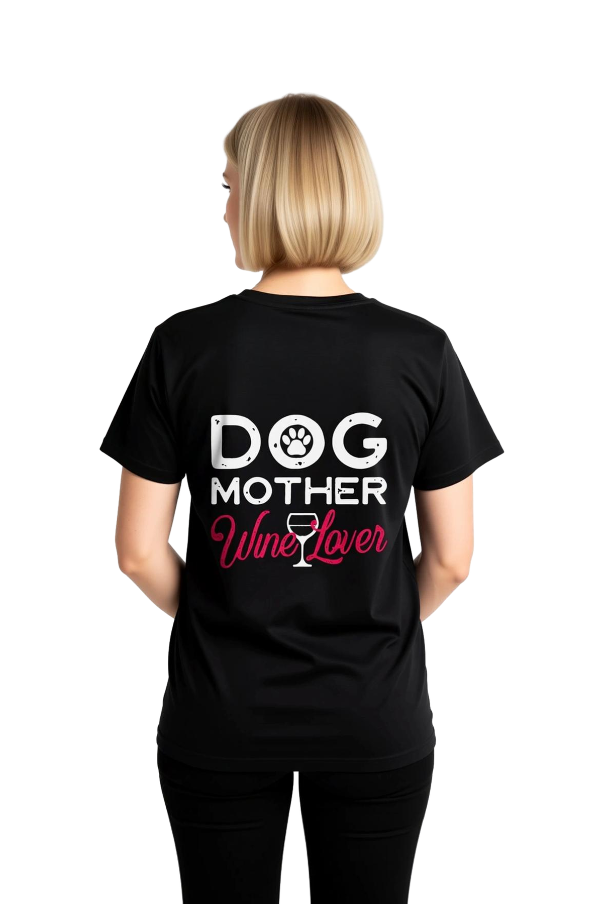 Köpek Annesi Şarap Sevgili Baskılı Kadın Tişört