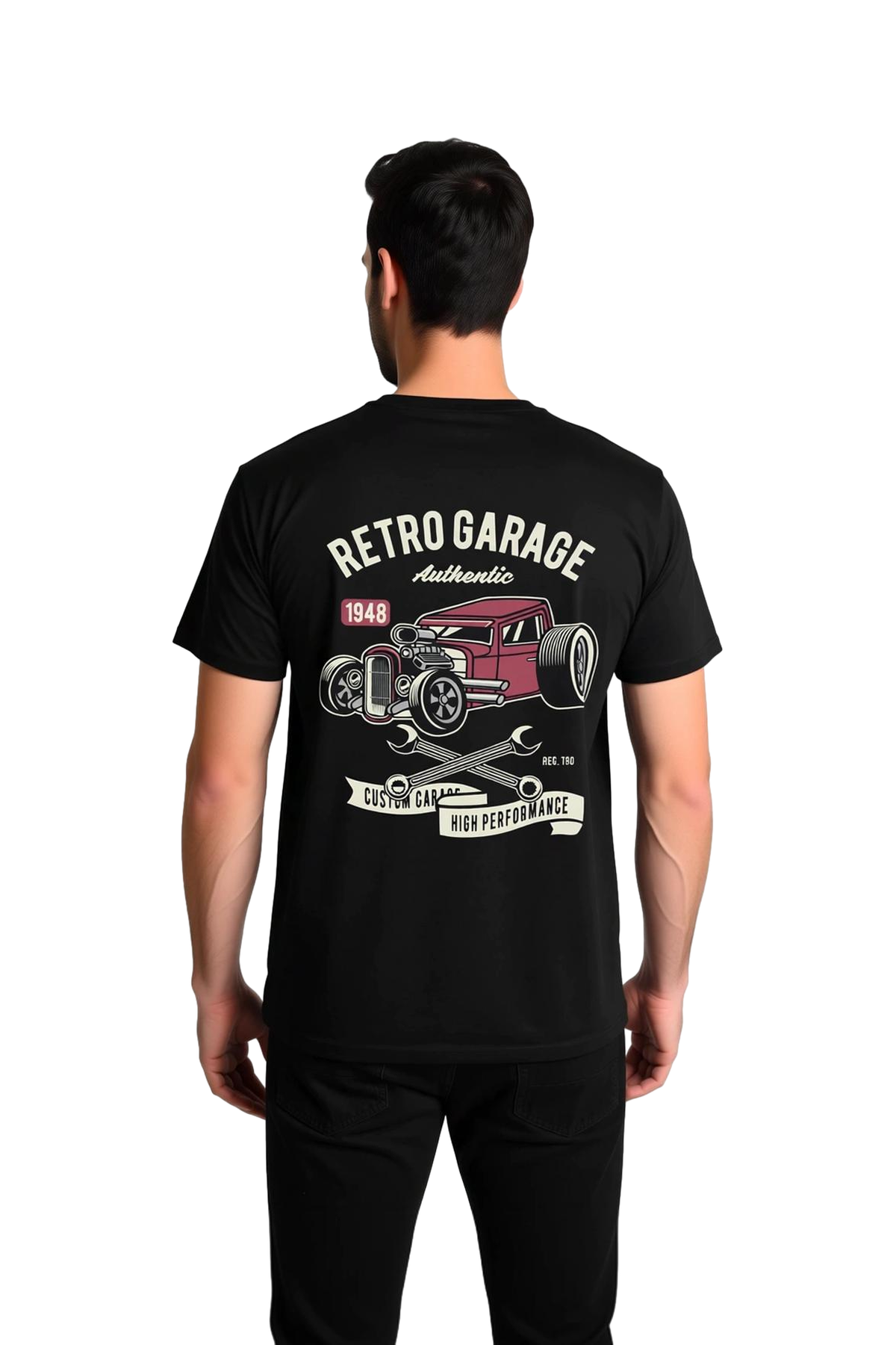 Retro Garaj 1948 Özel Performans Baskılı Erkek Tişört