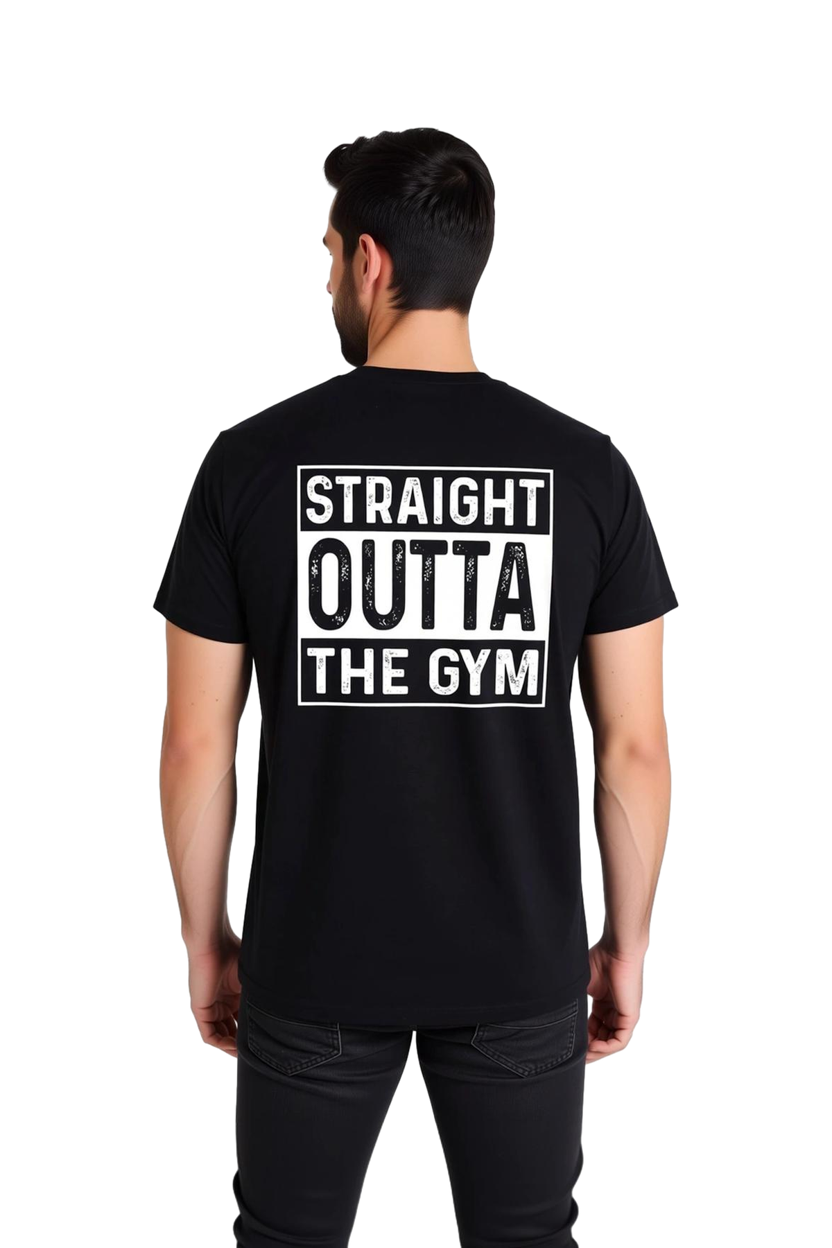 Erkek Grafik Baskılı Fitness Temalı Kısa Kollu Tişört Rahat Kesim Günlük Spor Giyim Modern Şık Zarif