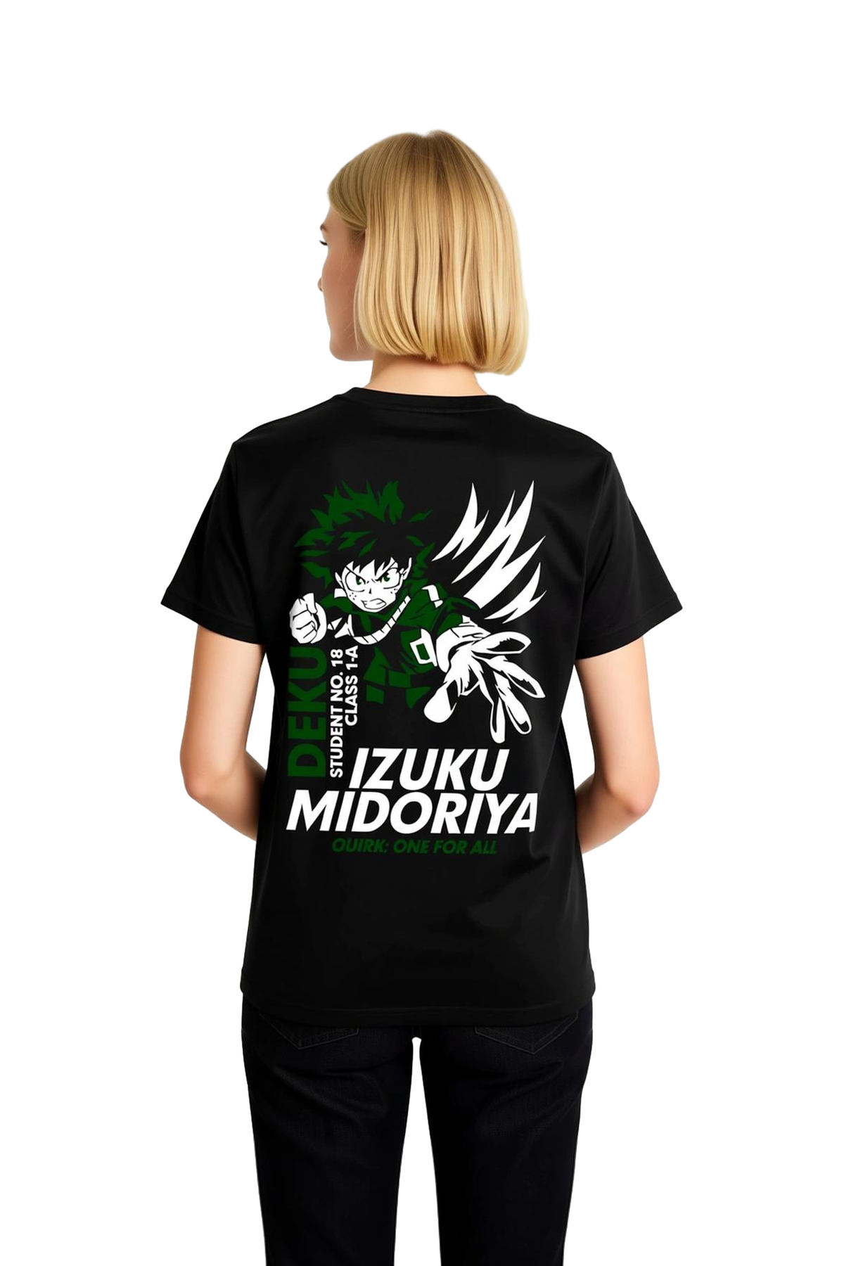 Deku Öğrenci No. 18 Animeli Baskılı Kadın Tişört