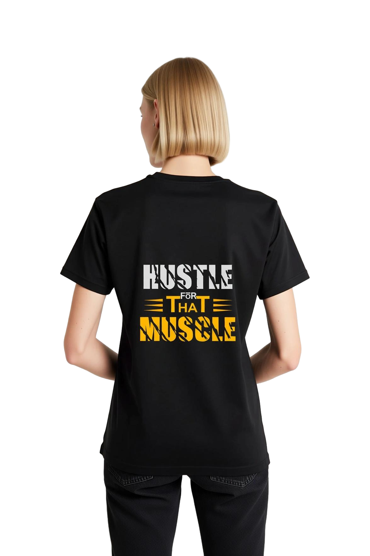 Egzersiz İçin Motivasyon Yazılı Baskılı Kadın Tişört