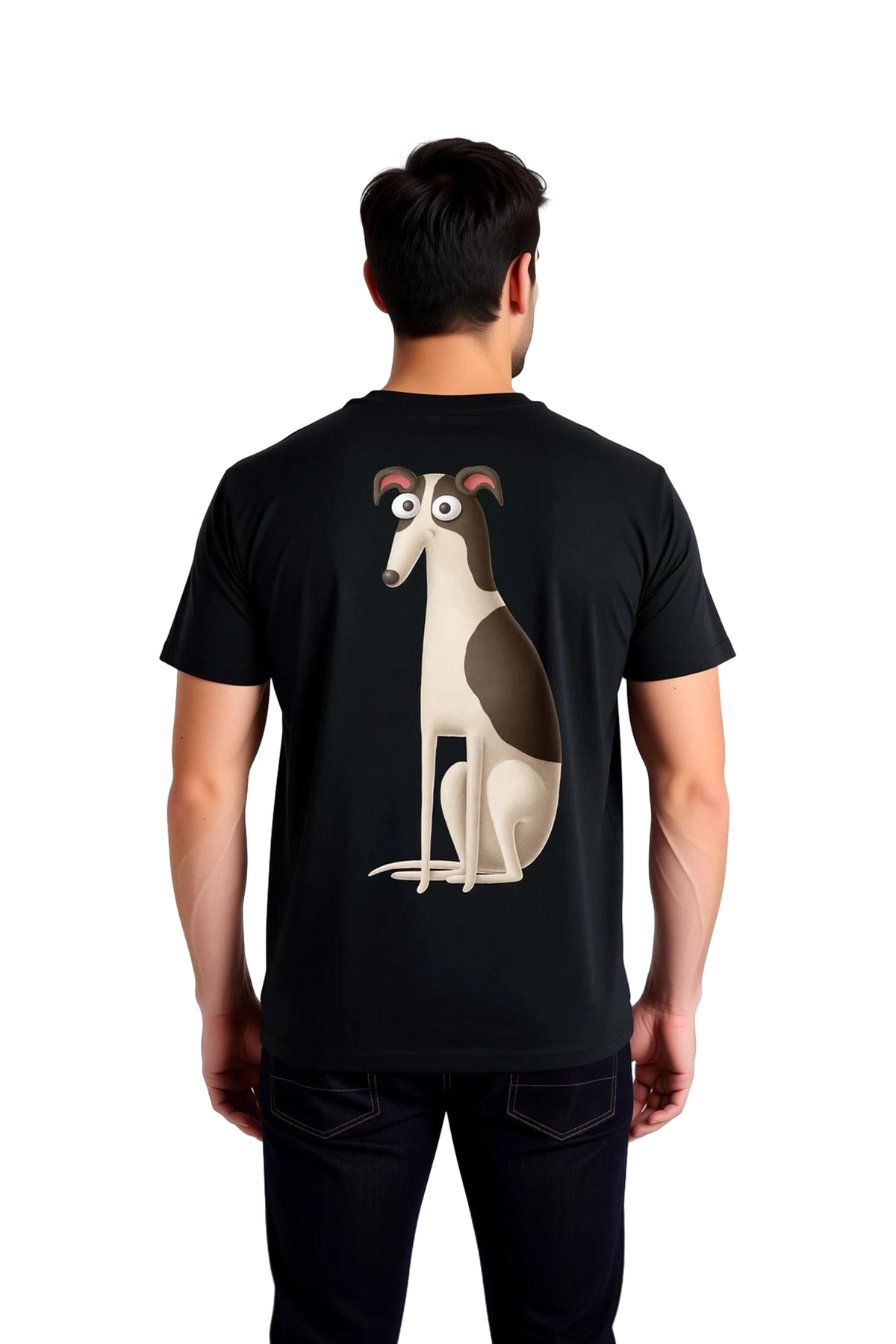 Erkek Komik Köpek Baskılı Kısa Kollu Tişört %100 Pamuk Rahat Kesim Grafik Desen Günlük Modern Şık