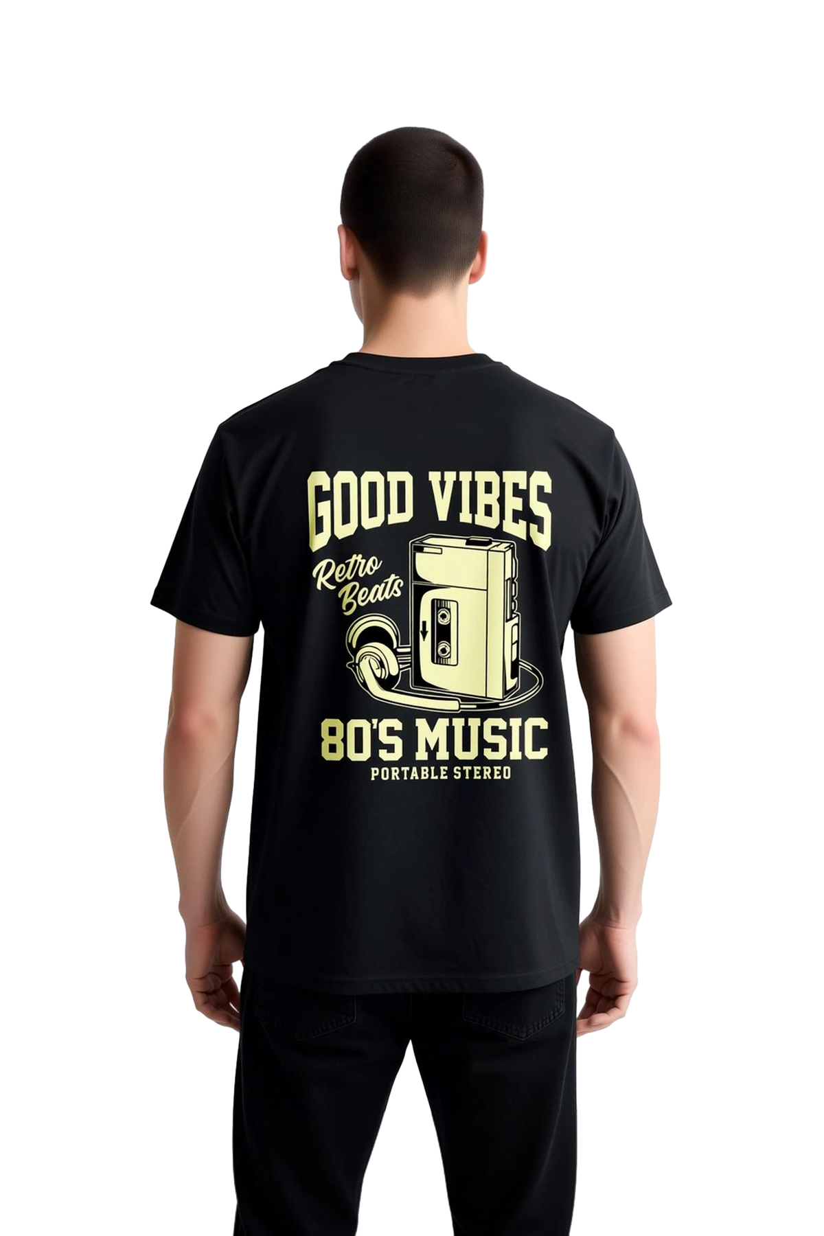 Retro Müzik İyi Viblar 80ler Baskılı Erkek Tişört