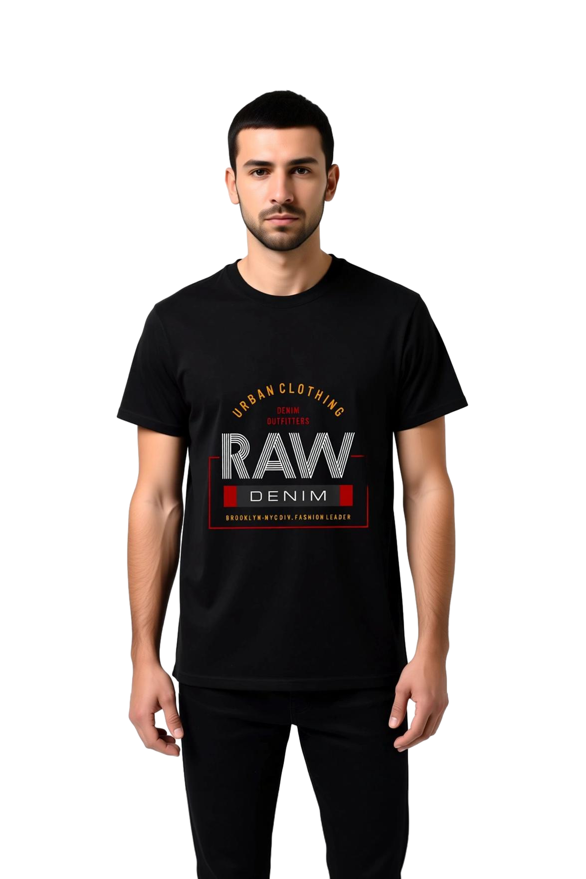Erkek Denim Kültürü Baskılı Tişört %100 Pamuk Rahat Kesim Günlük Giyim Brooklyn NYC Tasarım Modern