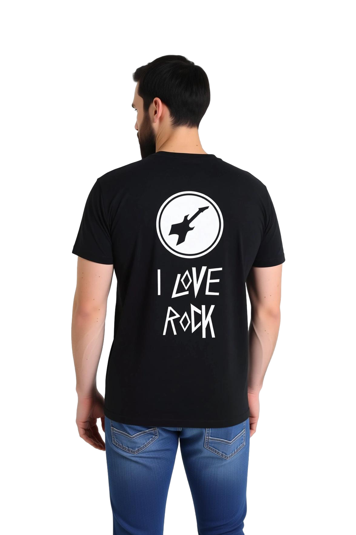 Erkek Rock Müzik Severim Gitar Baskılı Kısa Kollu Günlük Tişört Konforlu Kesim Rahat Modern Şık