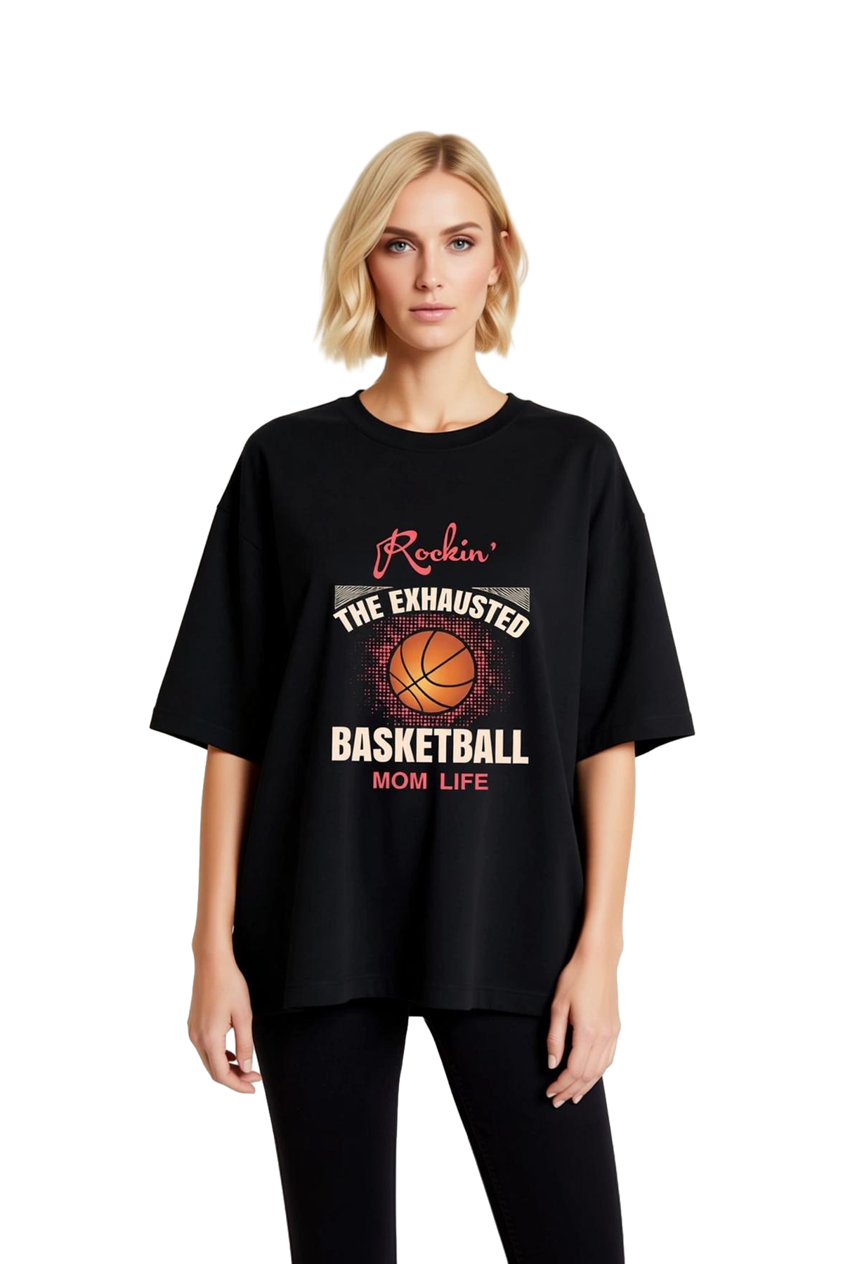 Basketbol Annesi Hakkı Baskılı Kadın Oversize Tişört