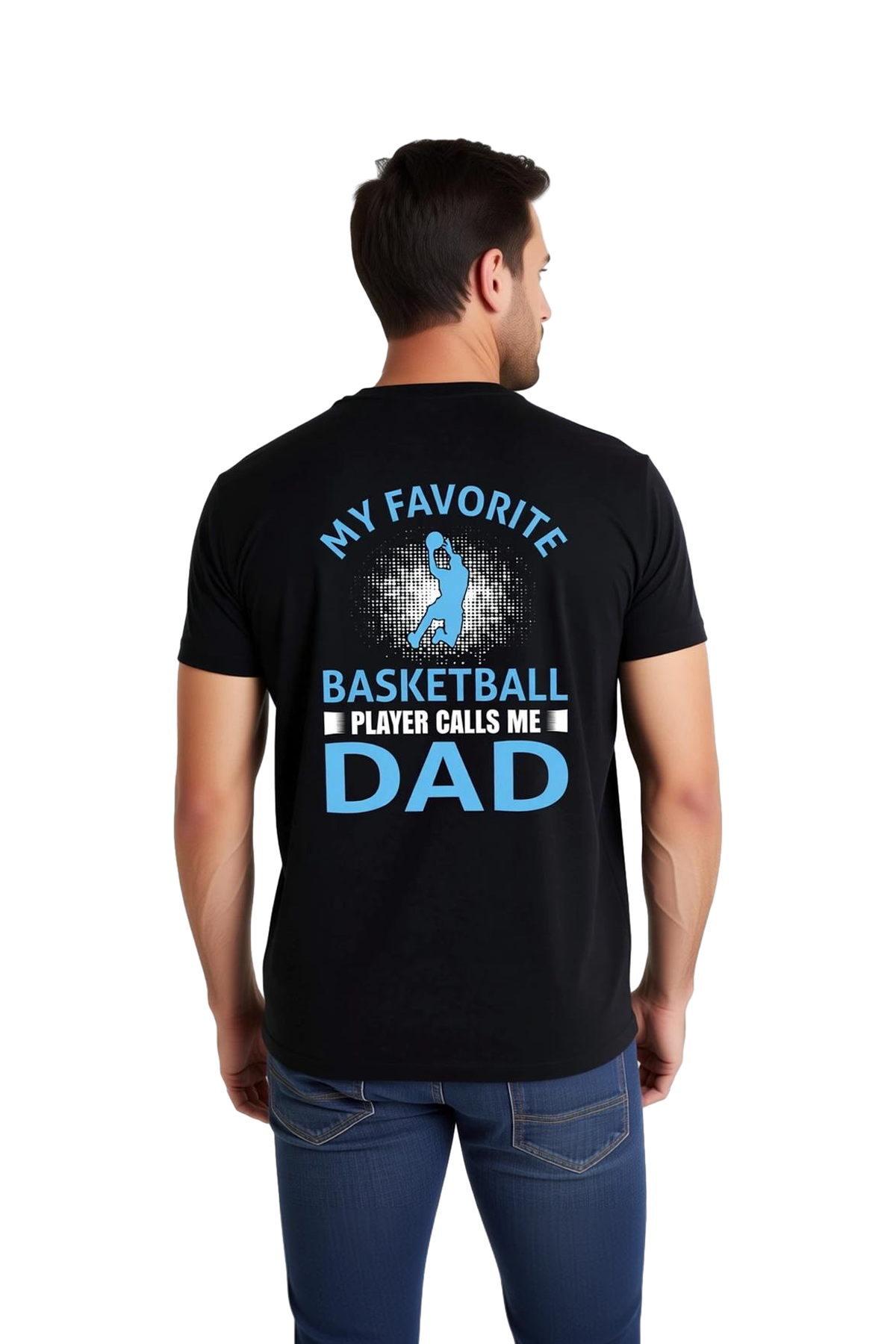 Erkek Basketbol Baskılı Tişört Favori Oyuncum Beni Baba Diyor Konforlu Günlük Kesim Rahat Modern
