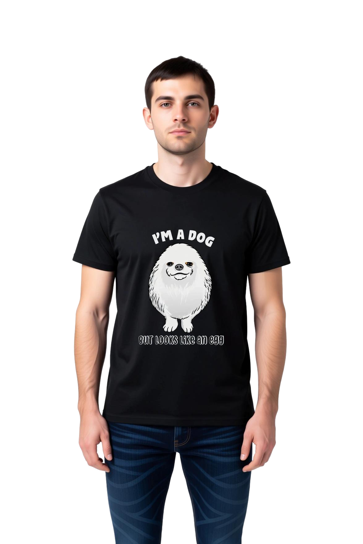 Erkek Komik Baskılı Tişört Köpek Yumurta Tasarımı Retro Stil Rahat Kesim Günlük Giyim Modern Şık