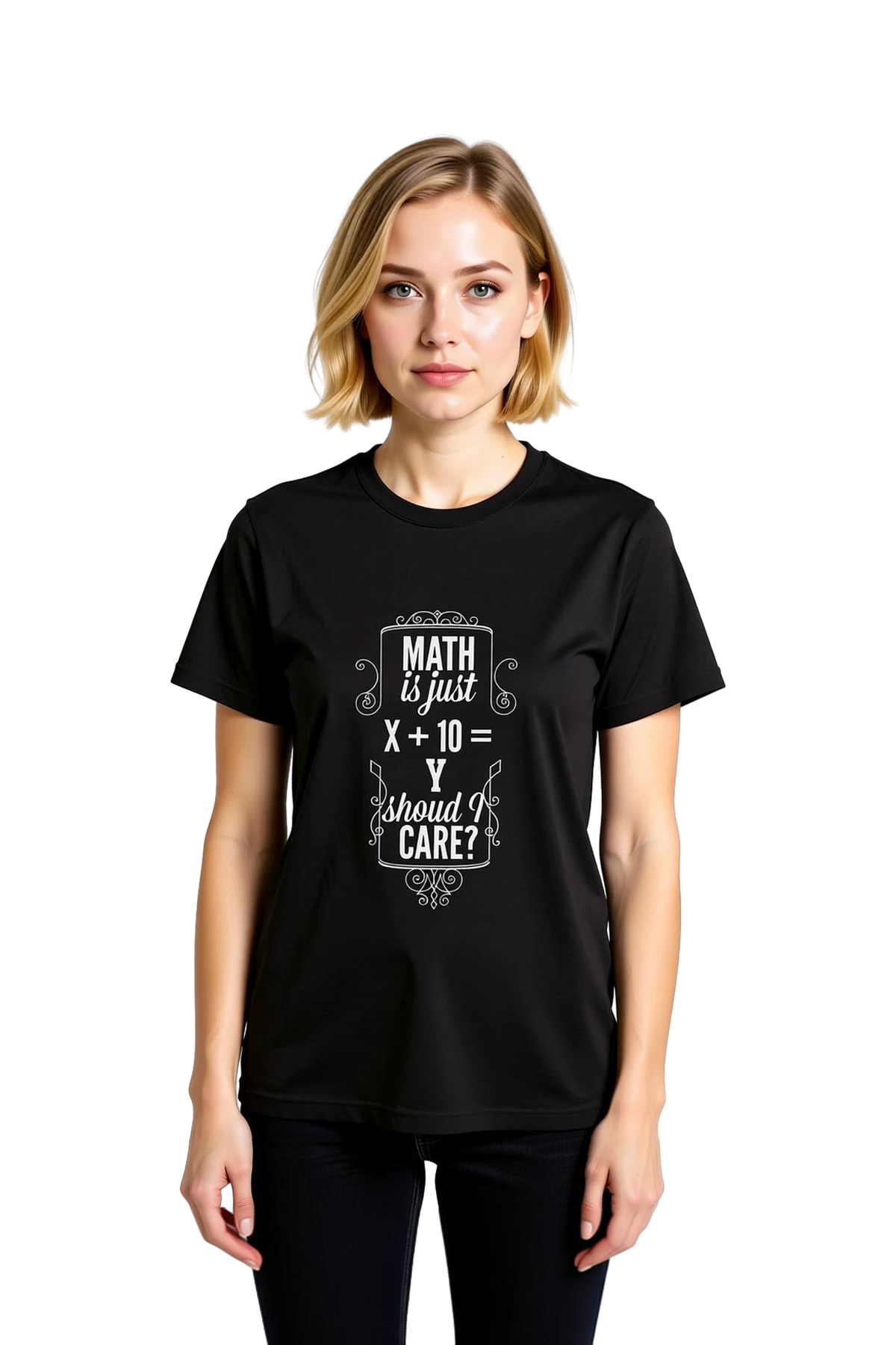 Kadın Matematik Mizah Baskılı Kısa Kollu Tişört Formül Deseni Rahat Kesim Günlük Giyim Modern Şık