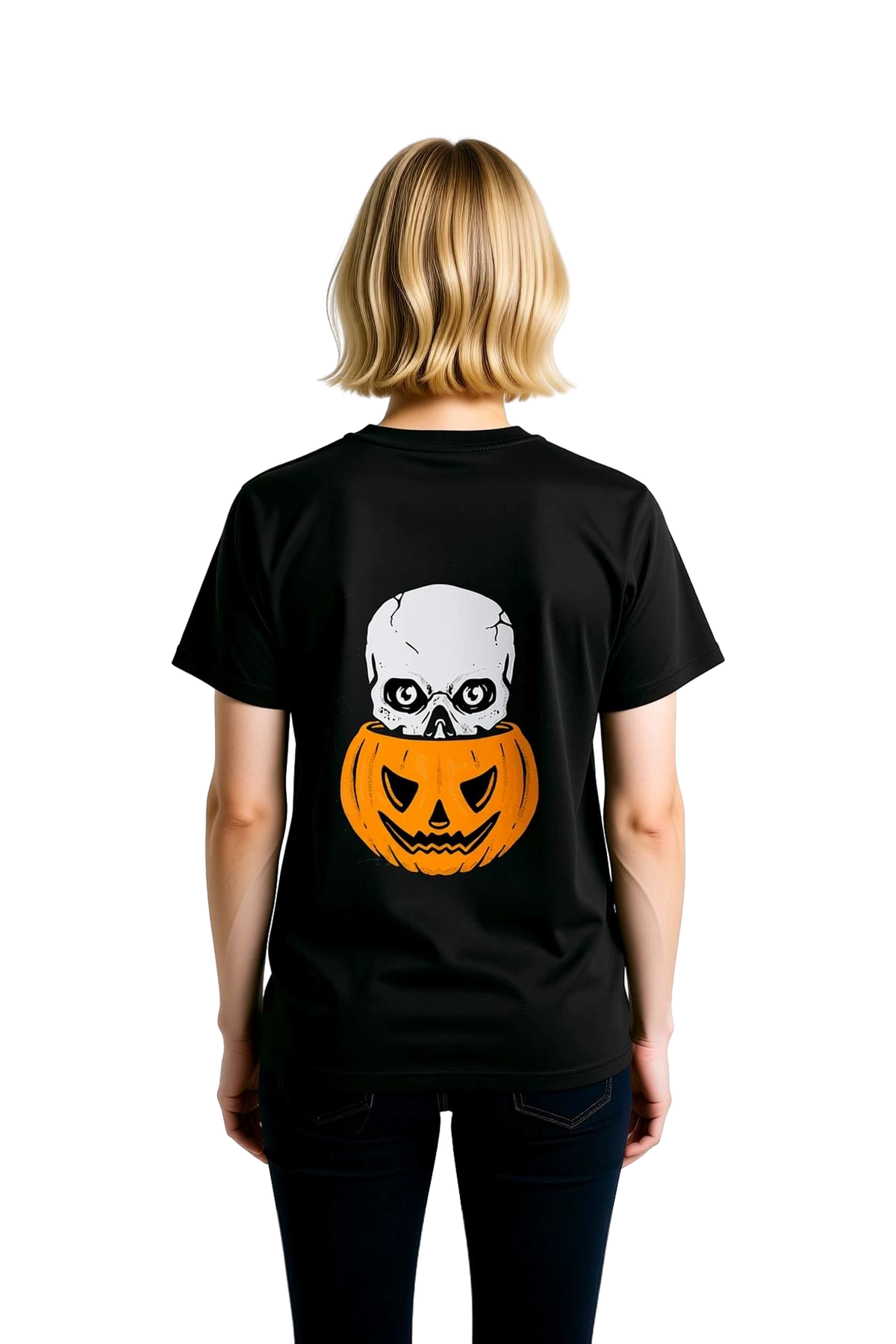 Kabak Kurukafa Halloween Sanatı Baskılı Kadın Tişört