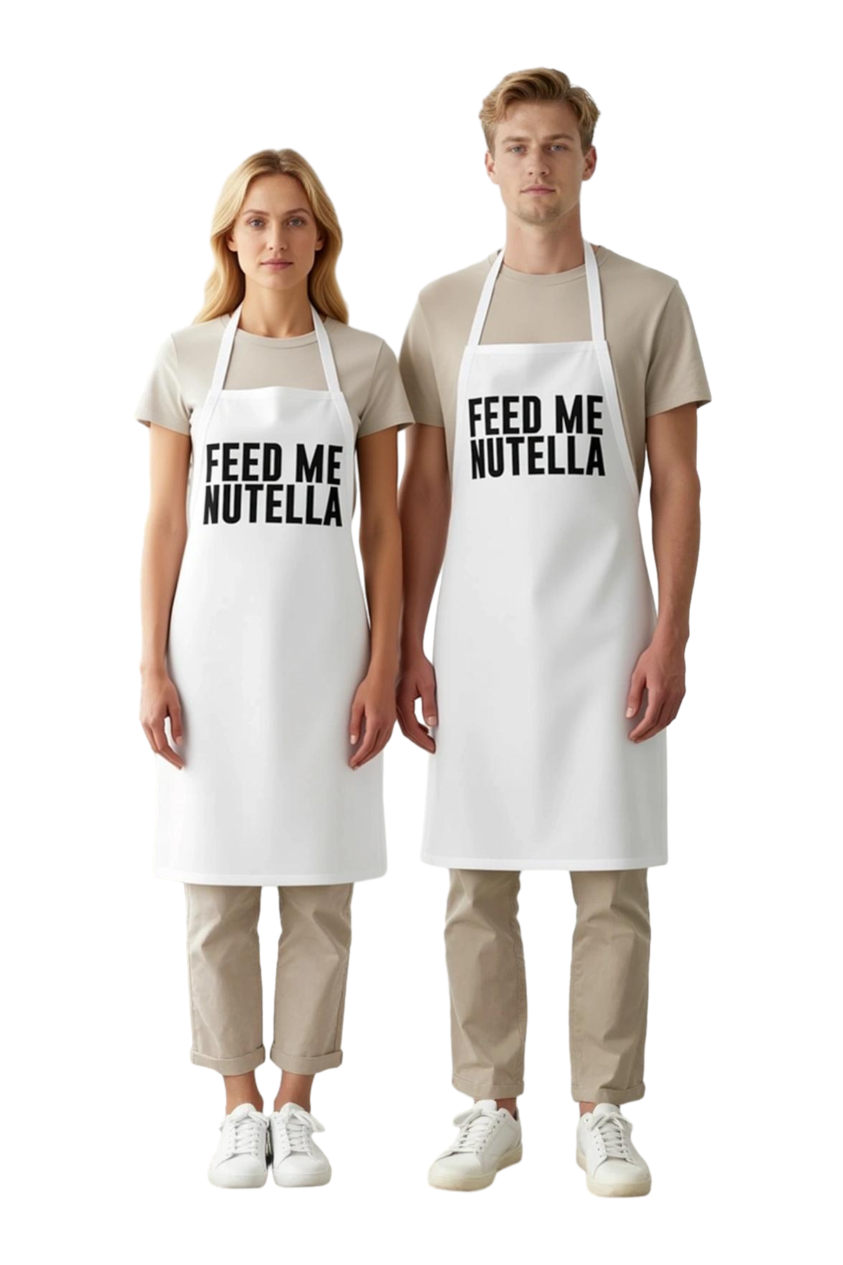 Unisex Mutfak Önlüğü Nutella Baskılı DTF Dijital Baskı Tekniği Rahat Kesim Günlük Kullanım Modern